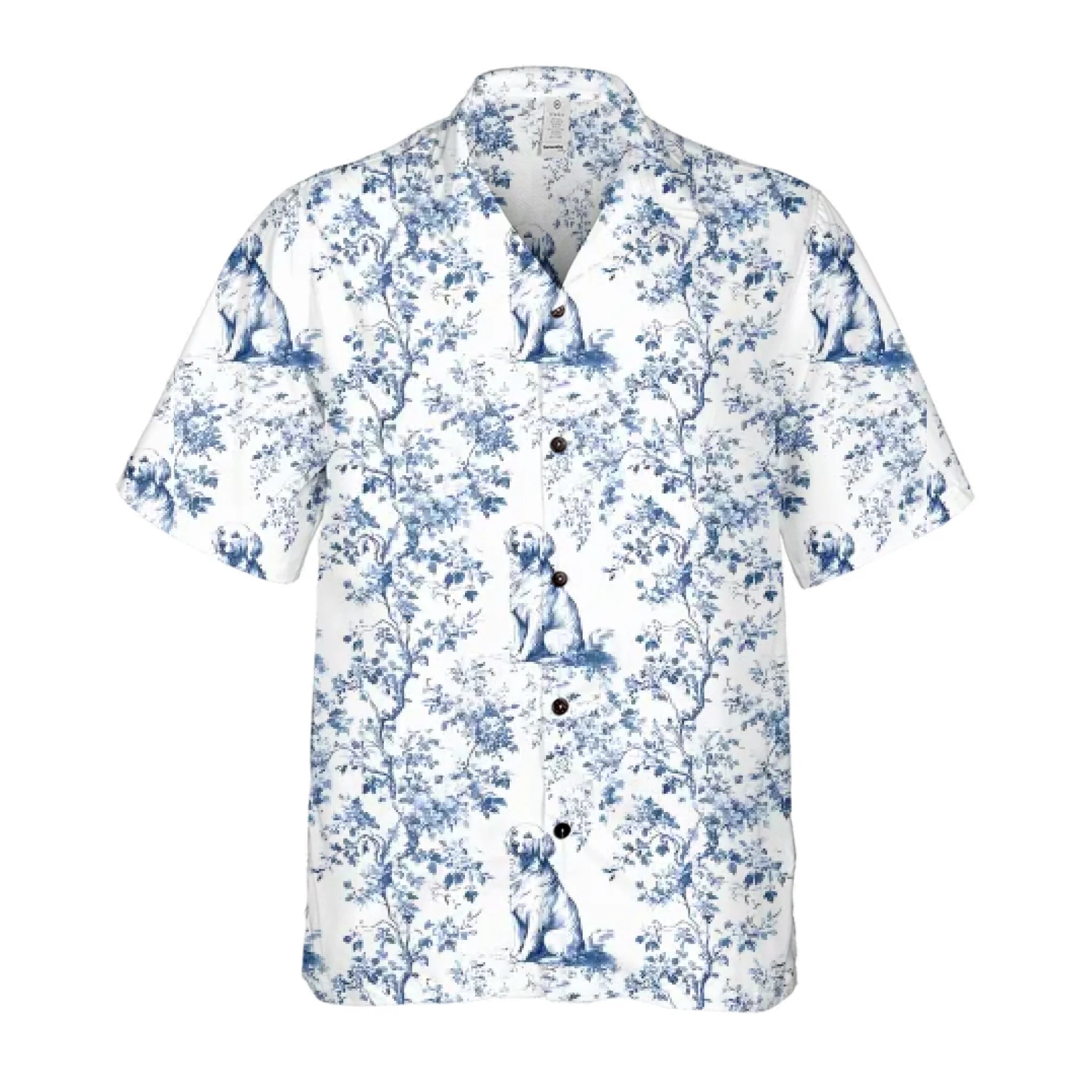 Toile De Jouy Pattern With Dog Breed - Personalized Hawaiian Shirt, Gift For Dog Lover