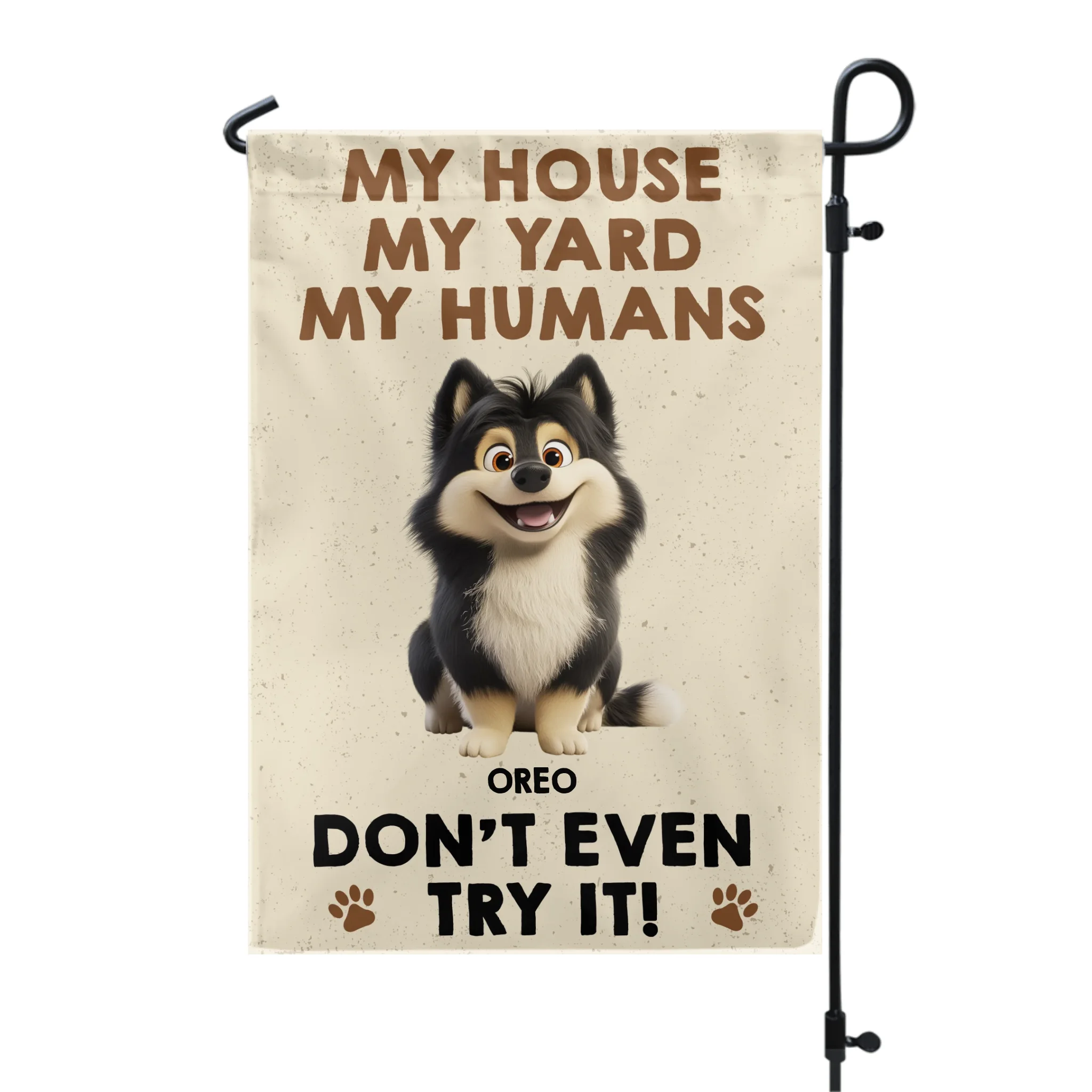 My House My Yard My Humans - Personalized Garden Flag, Gift For Dog Lovers
