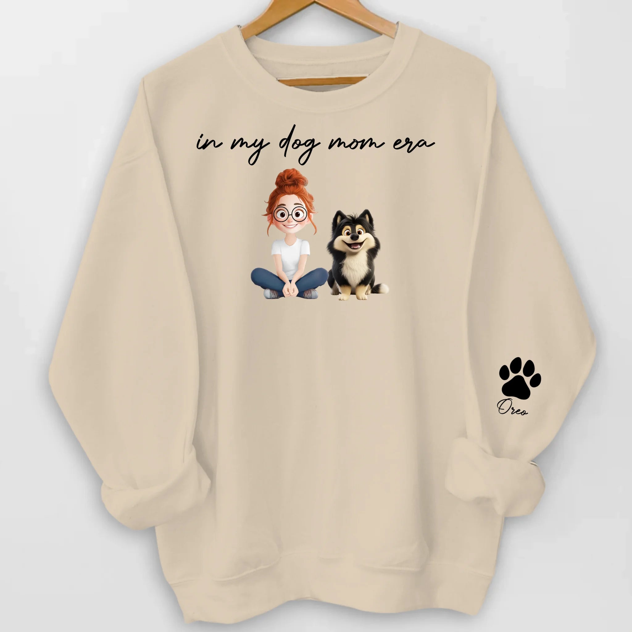 In My Dog Mom Era - Personalized Sleeve Print Sweatshirt, Gift For Dog Mom, Dog Mama, Dog Lovers Gift