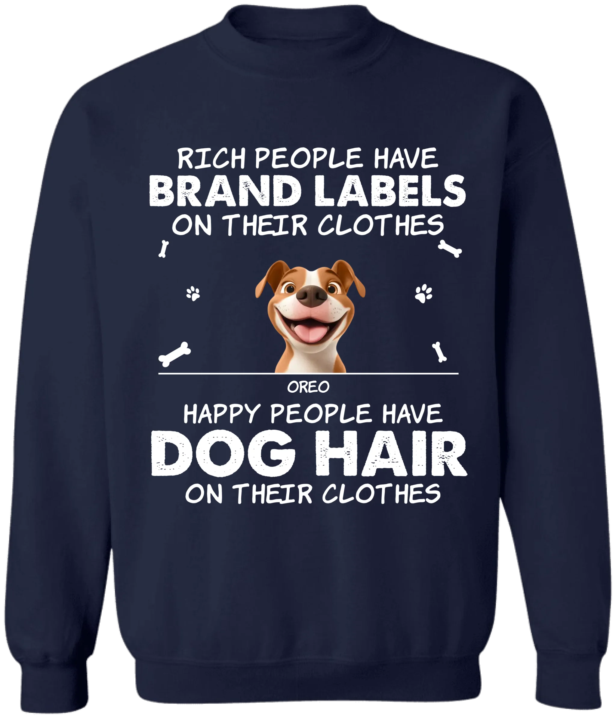 Happy People Have Dog Hair On Their Clothes - Personalized T-Shirt, Funny Gift for Dog Lovers