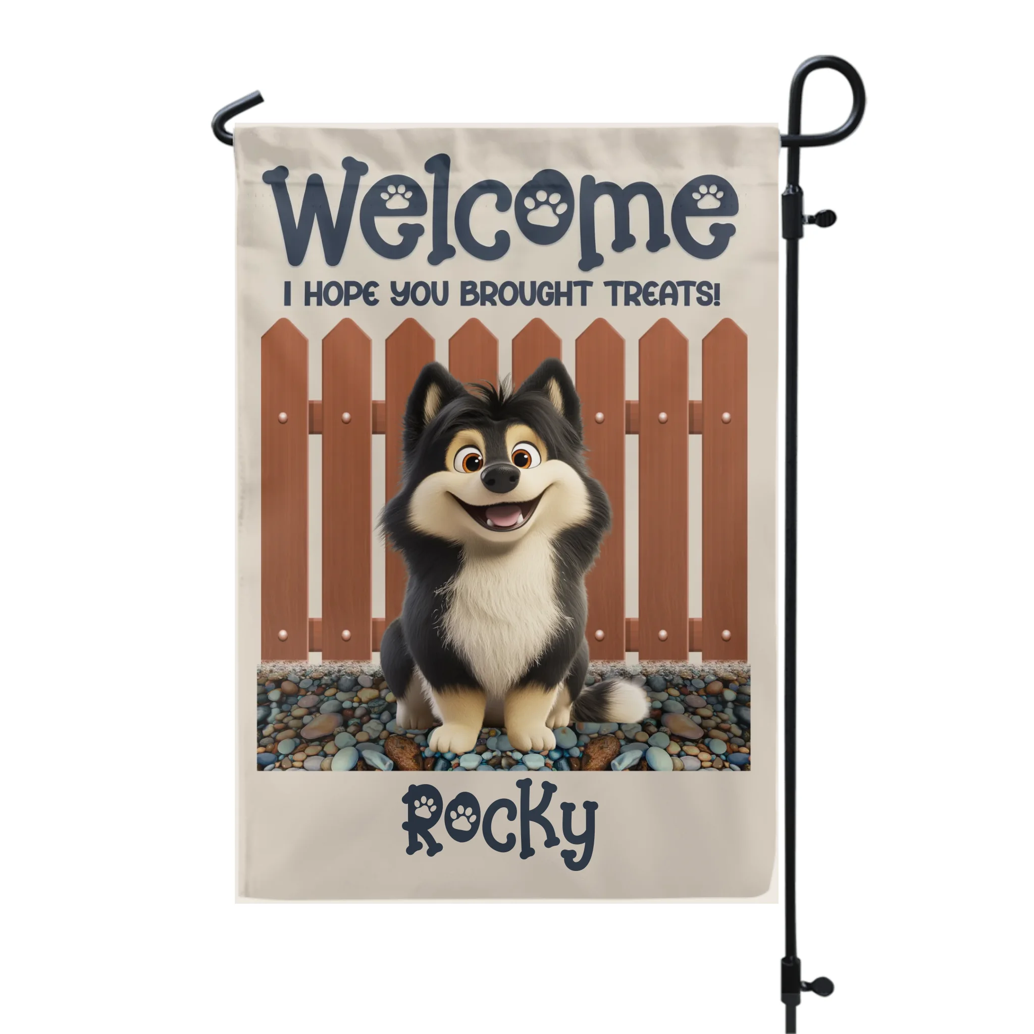 Welcome We Hope You Brought Treats - Personalized Garden Flag, Gift For Dog Lover
