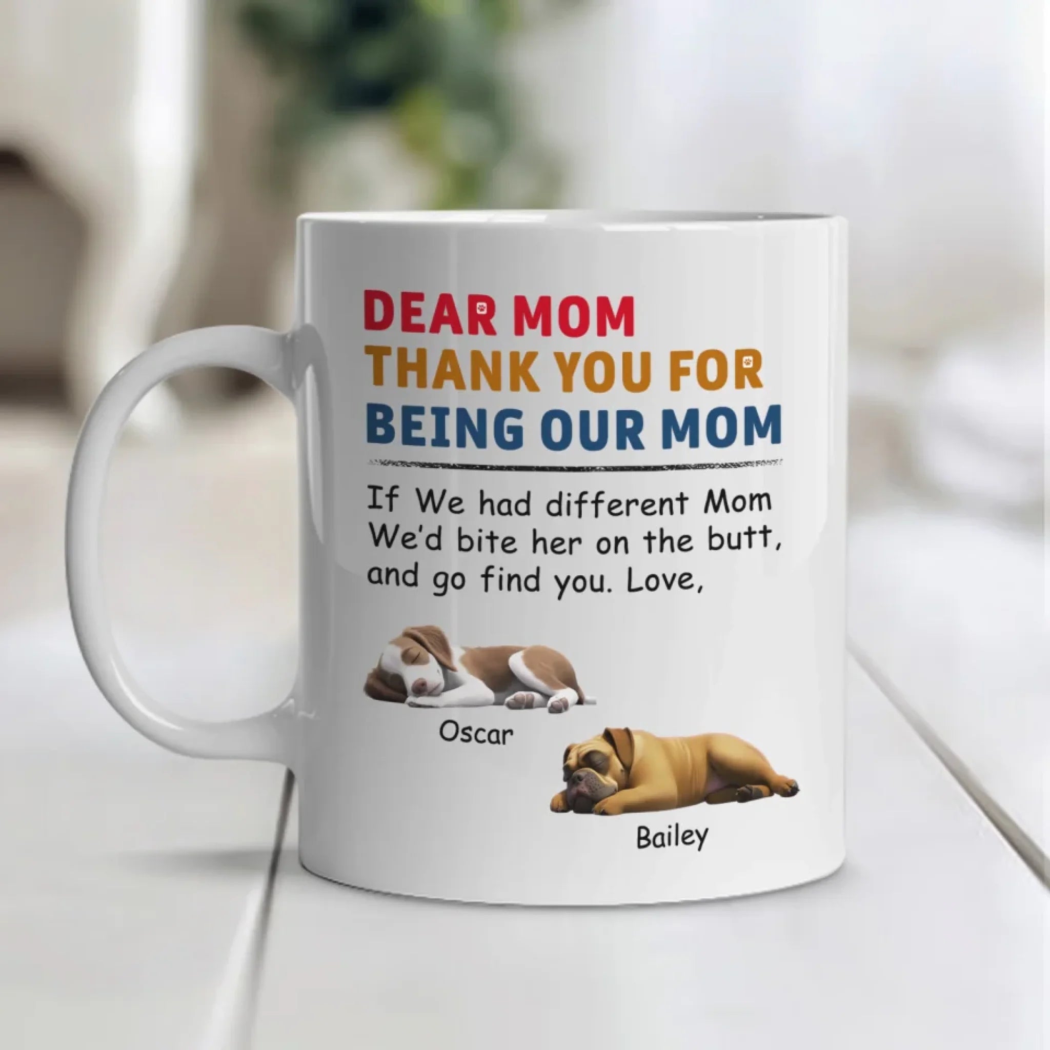 Mug For Dog Mom, Dear Mom Thank You For Being My Mom - Personalized Mug, Gift For Dog Lover