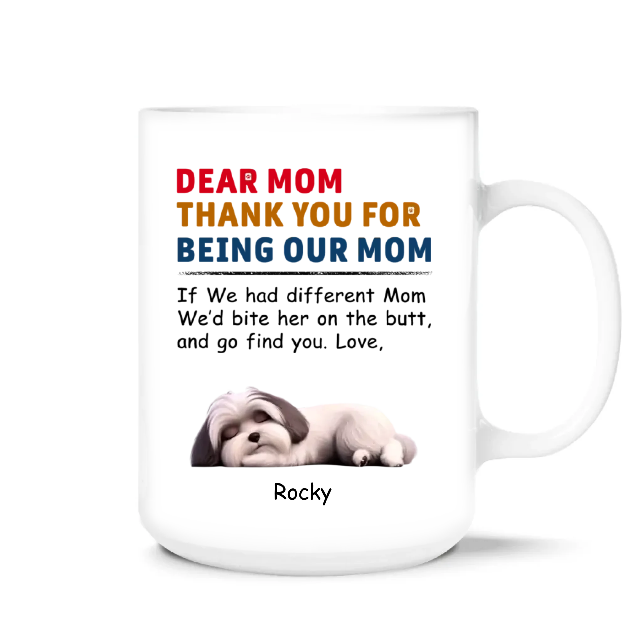 Mug For Dog Mom, Dear Mom Thank You For Being My Mom - Personalized Mug, Gift For Dog Lover