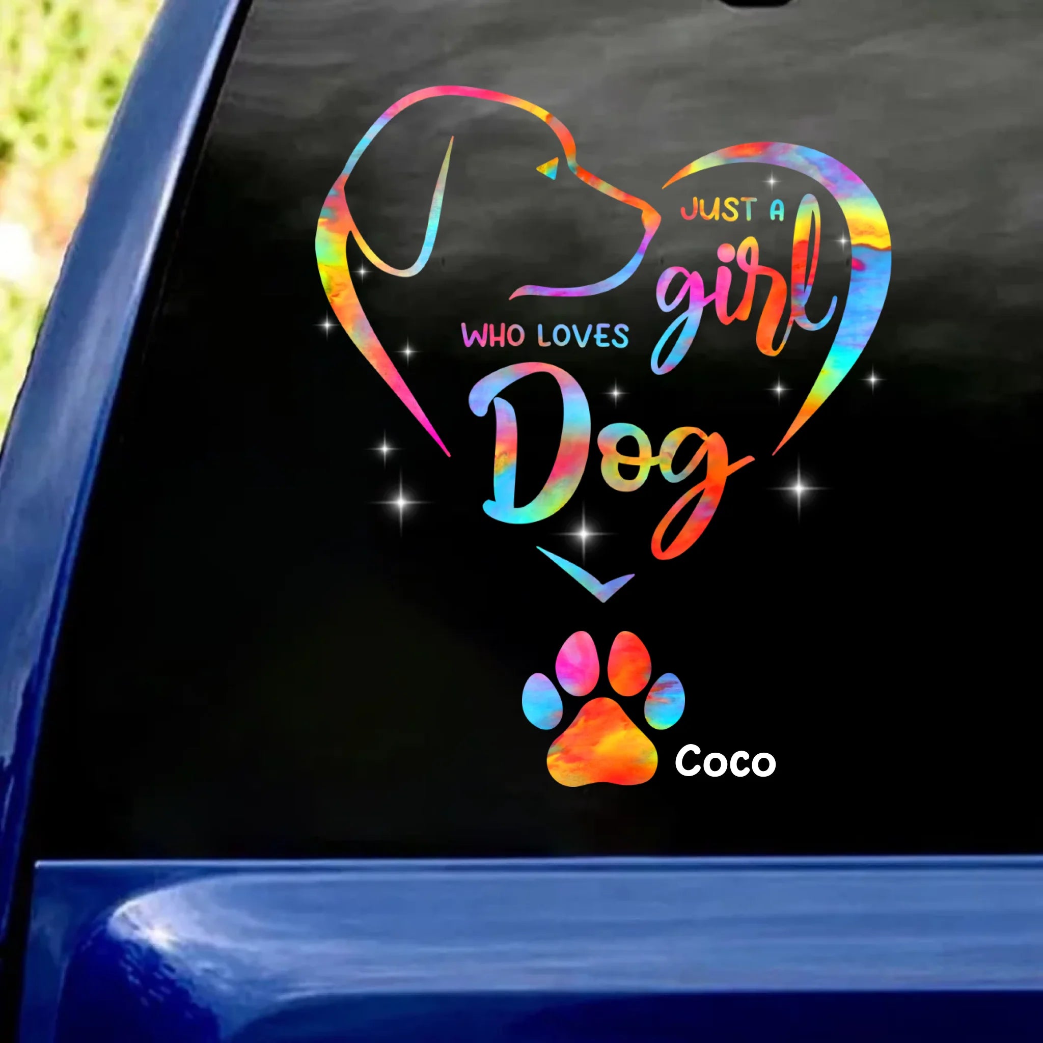 Decal For Dog Lover, Just A Girl Who Loves Dogs - Personalized Decal