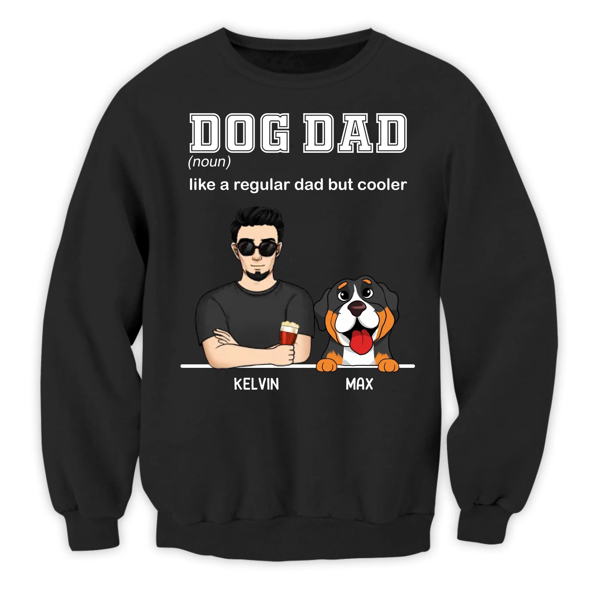 Dog Dad Like A Regular Dad But Cooler - Personalized T-Shirt, Gift For Dog Dad