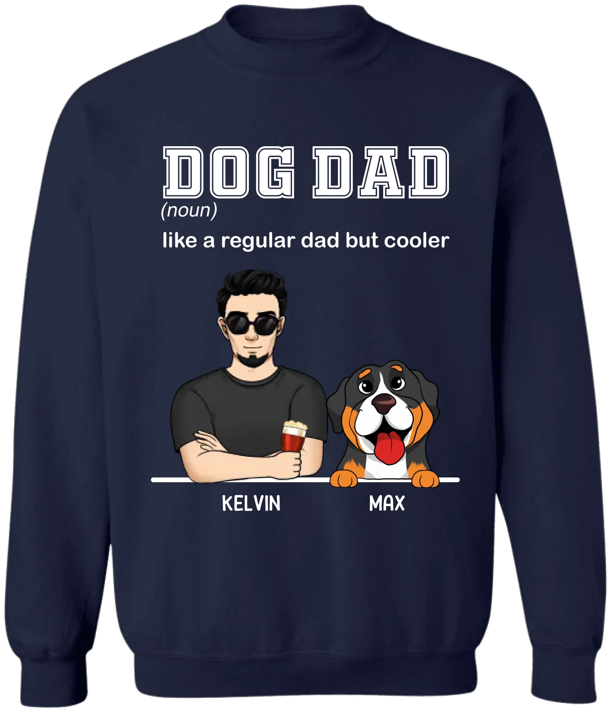 Dog Dad Like A Regular Dad But Cooler - Personalized T-Shirt, Gift For Dog Dad