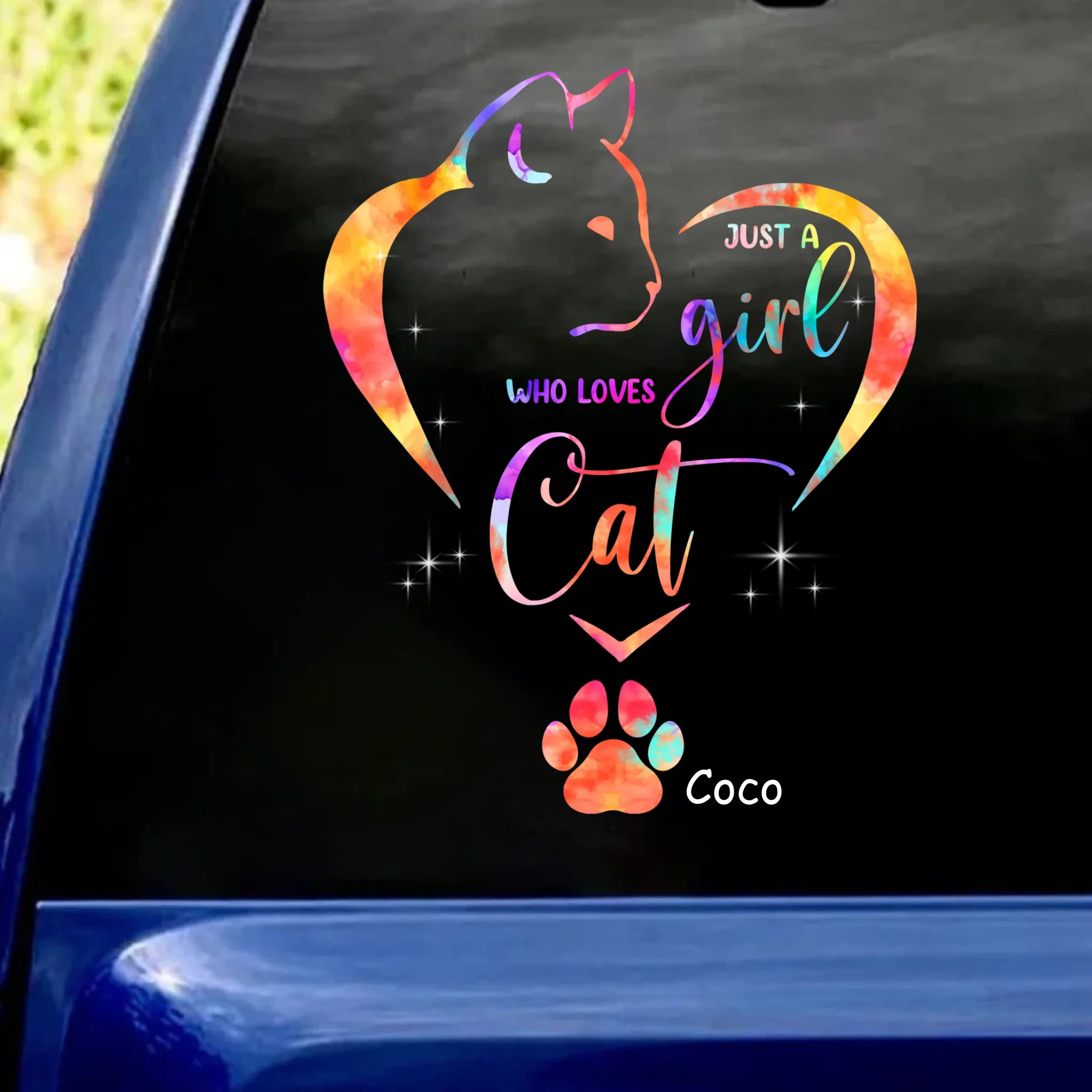 Just A Girl Who Loves Cats - Personalized Decal, Gift For Cat lover
