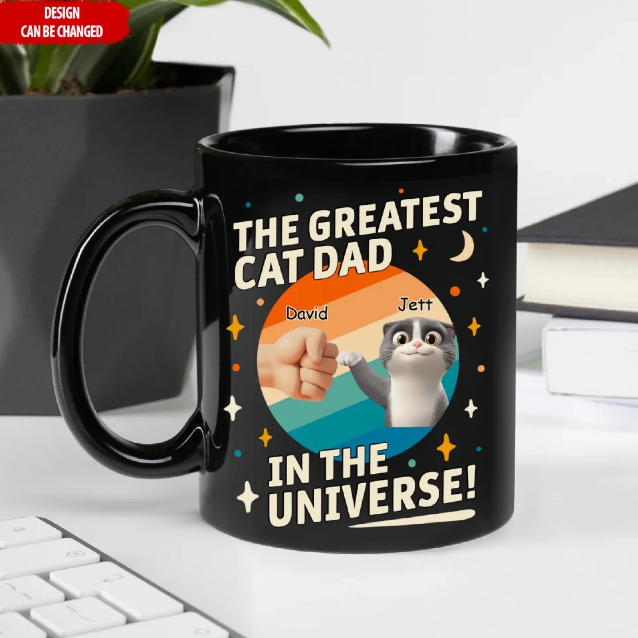 The Greatest Cat Dad In The Universe - Personalized Mug, Funny Gift for Cat Dad, Father's Day Gift for Cat Lover