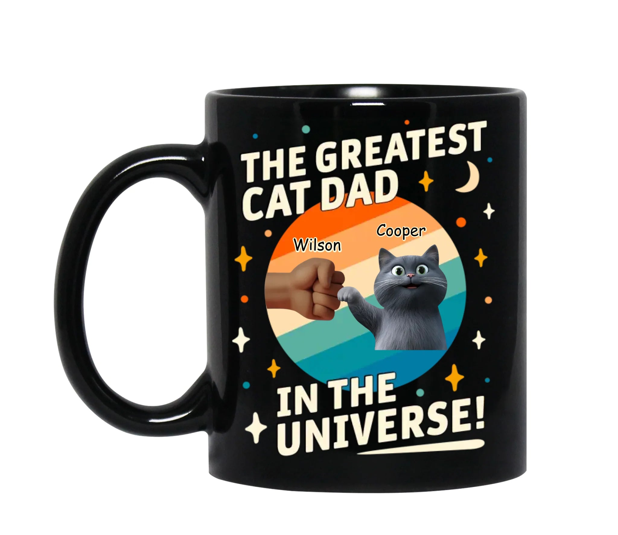 The Greatest Cat Dad In The Universe - Personalized Mug, Funny Gift for Cat Dad, Father's Day Gift for Cat Lover