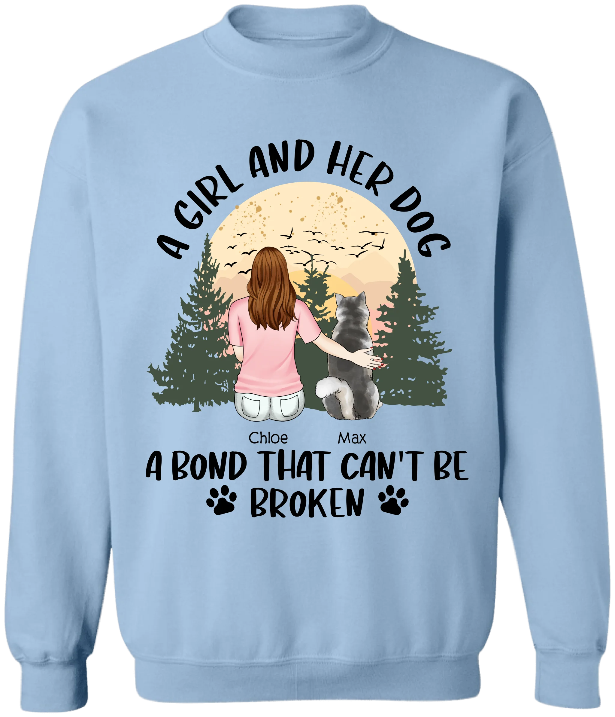 A Girl And Her Dog, A Bond That Can't Be Broken - Personalized T-shirt, Gift for Dog Lover, Dog Mom Gift