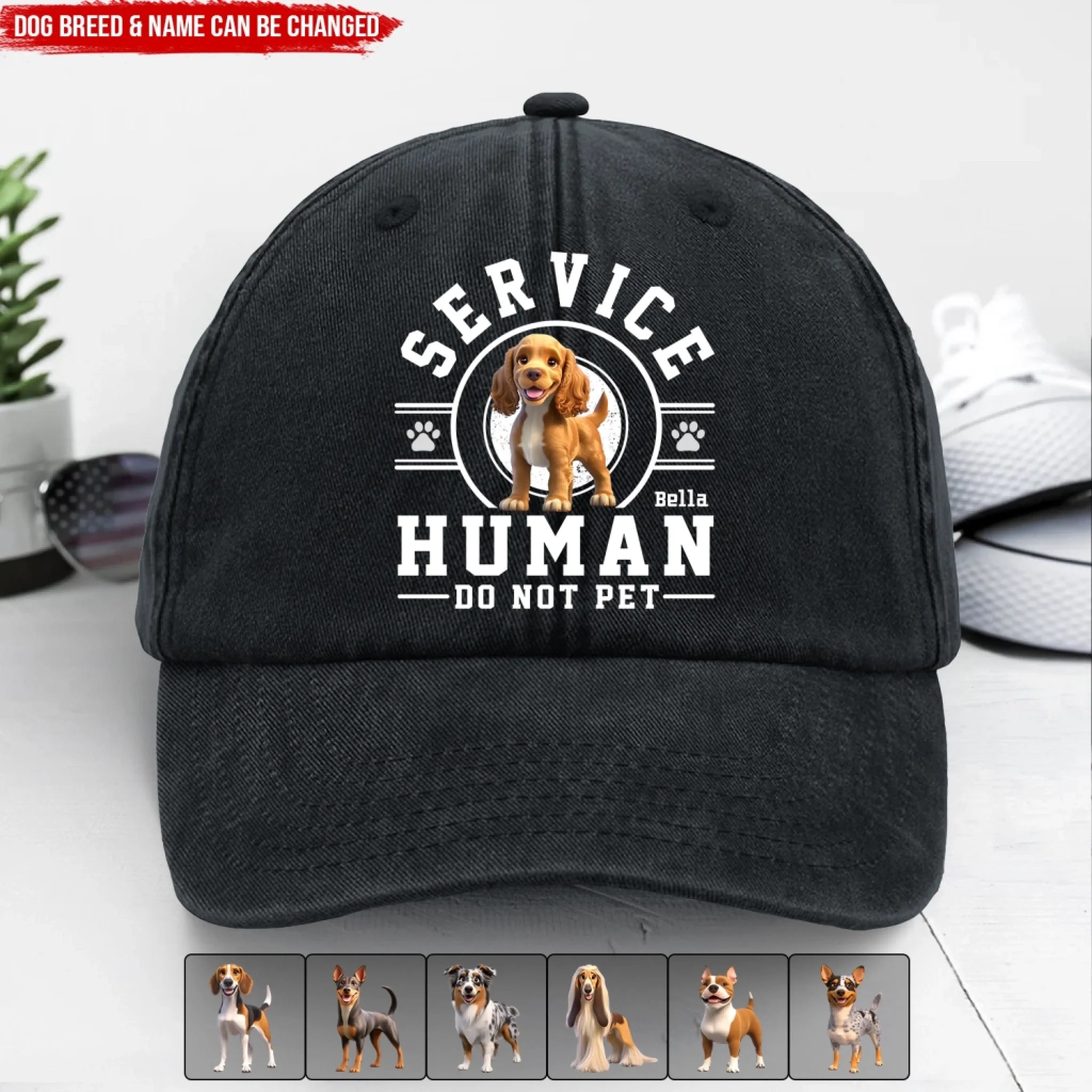 Service Human Do Not Pet - Personalized Cap, Gift For Mom, Dad, Pet Owners, Pet Lovers
