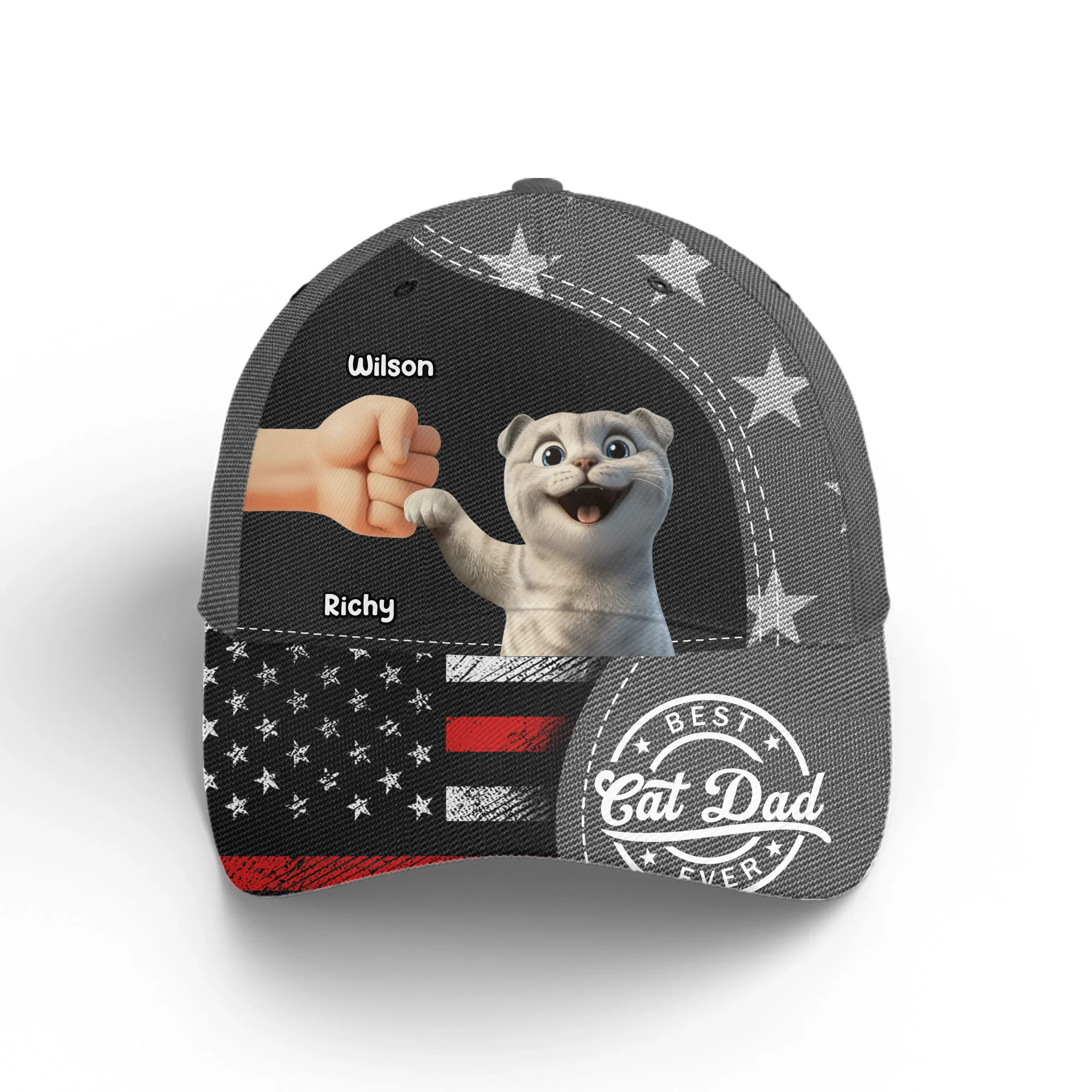 Best Cat Dad Ever - Personalized Cap, Gift for Cat Dad, Father's Day Gift