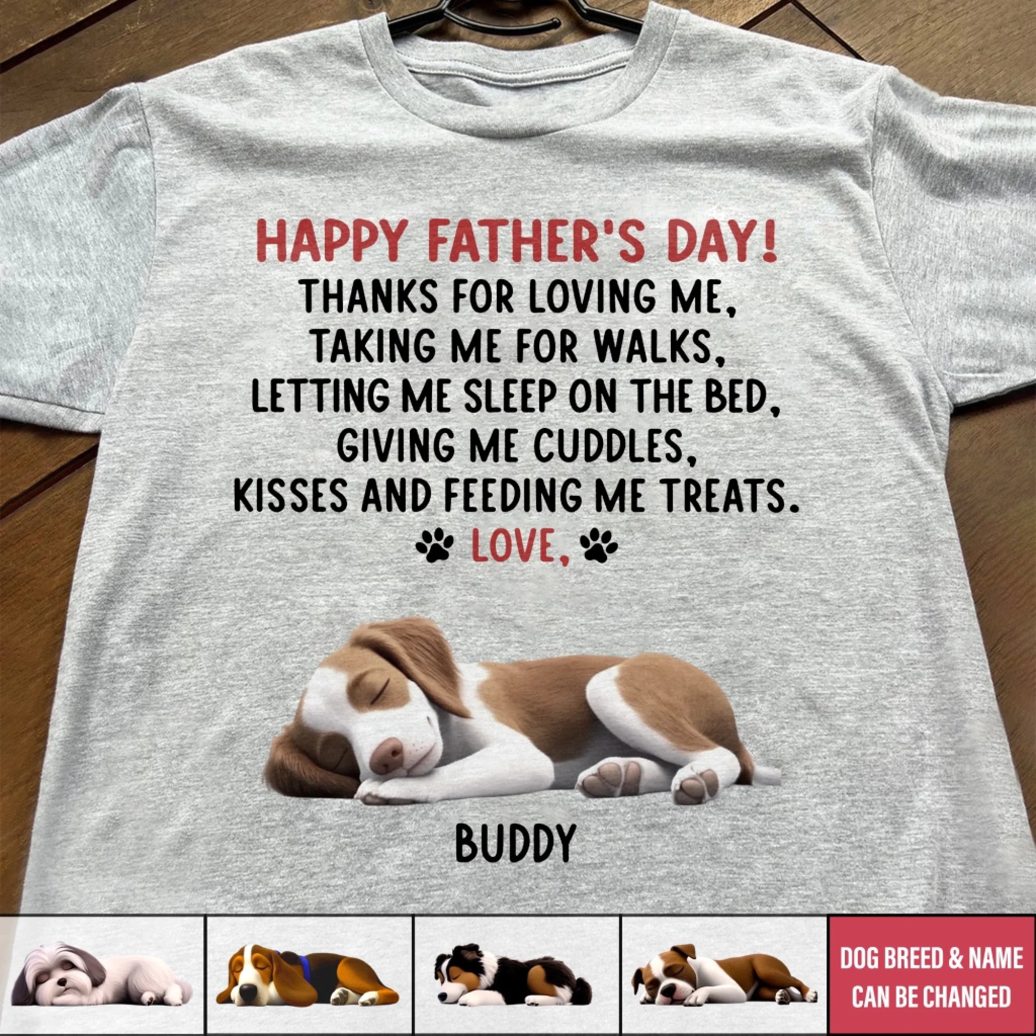 Happy Father's Day To The Best Dog Dad - Personalized T-Shirt, Gift For Dog Dad