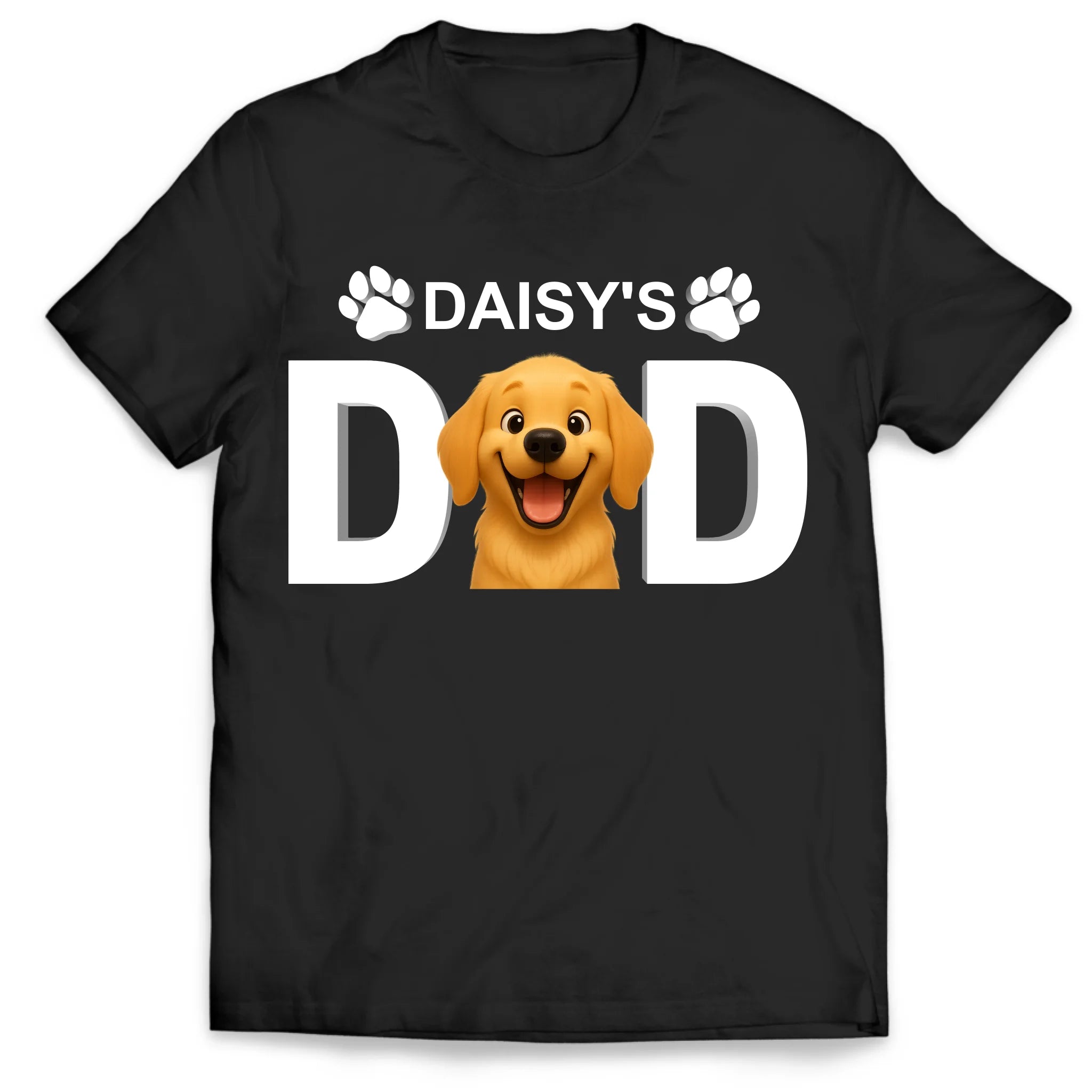 Dog Dad/Dog Mom - Personalized T-Shirt, Custom Dog Photo 3D Cartoon, Gift for Dog Lovers