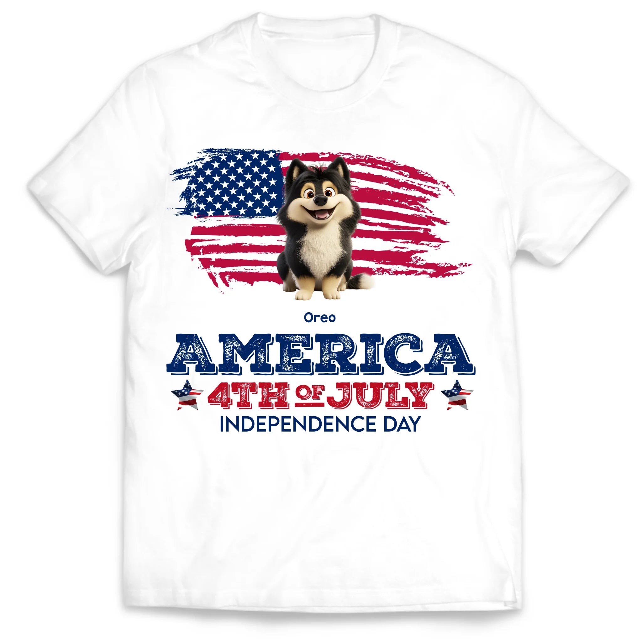 Independence Day With America Flag - Personalized T-Shirt, Gift For 4th Of July