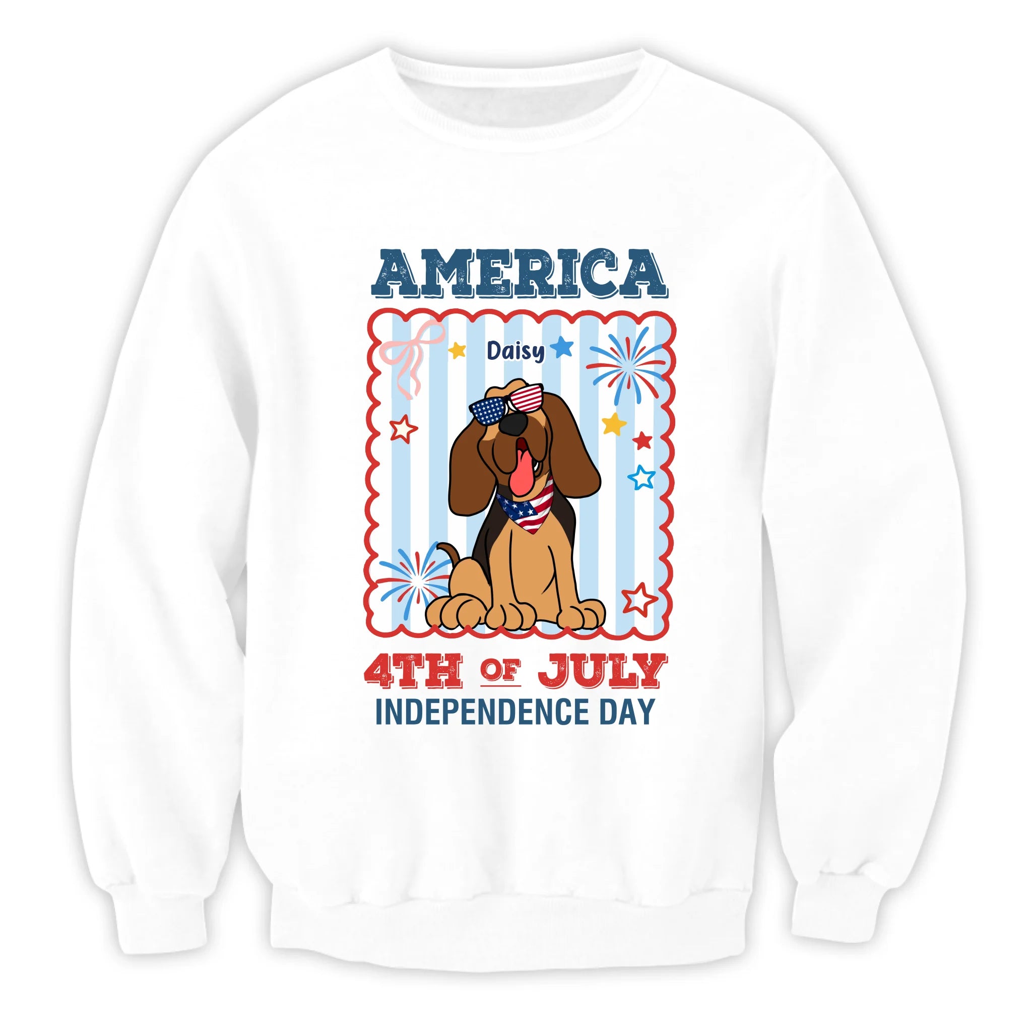 Custom Dog America 4th Of July - Personalized T-Shirt, Gift For Dog Lover