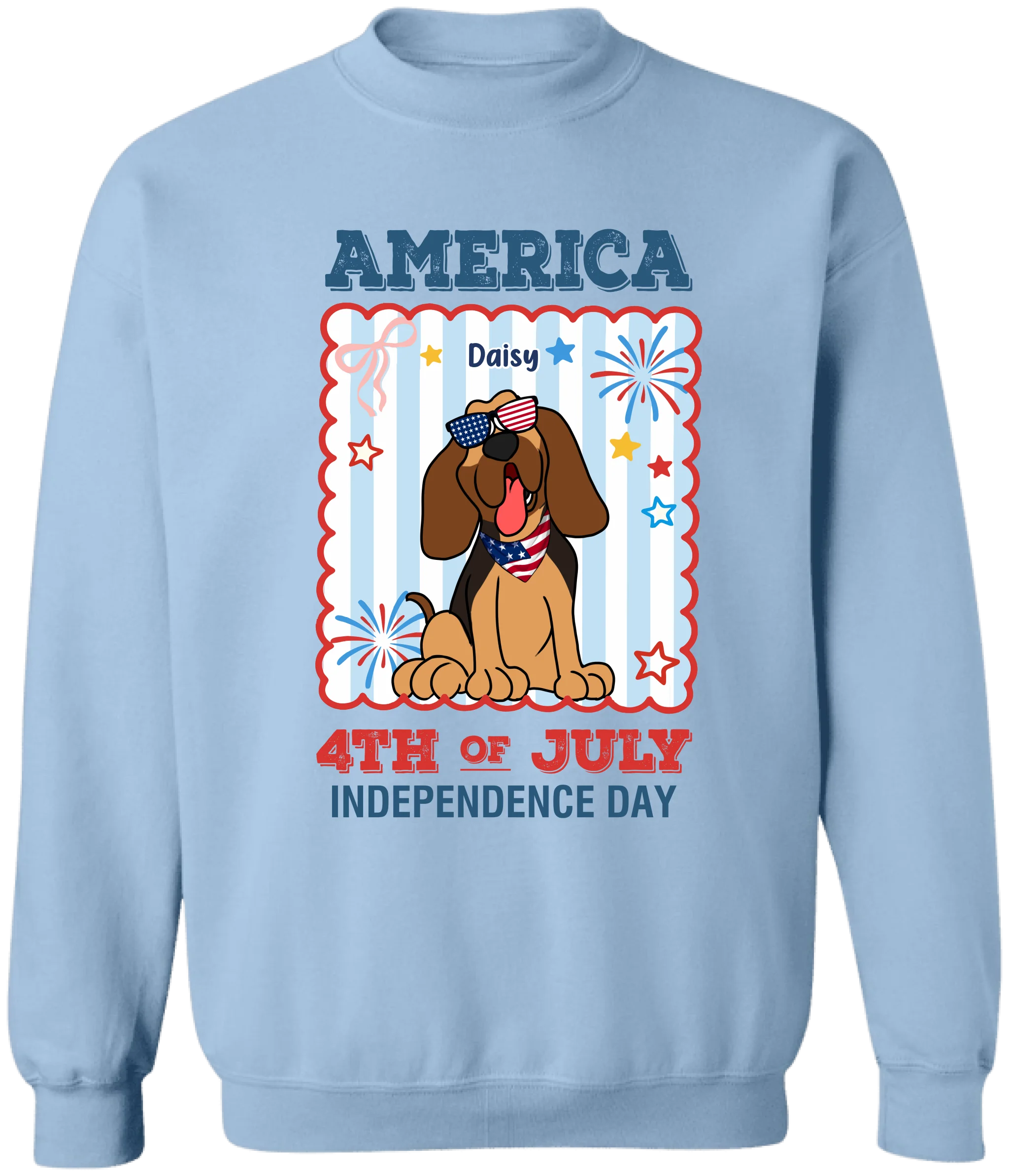 Custom Dog America 4th Of July - Personalized T-Shirt, Gift For Dog Lover