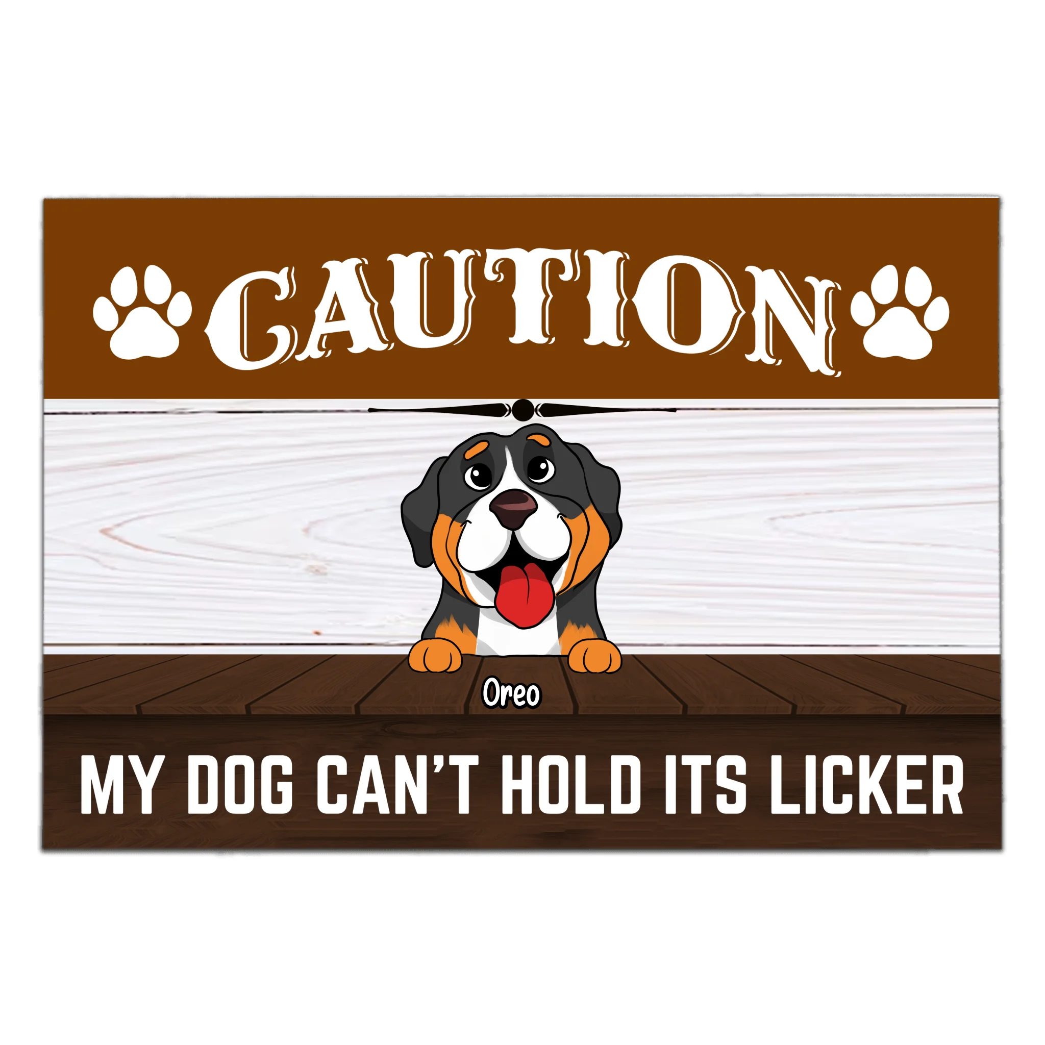 Caution Dog Can't Hold Its Licker - Personalized Doormat, Dog Owners Doormat, Gift for Dog Lover