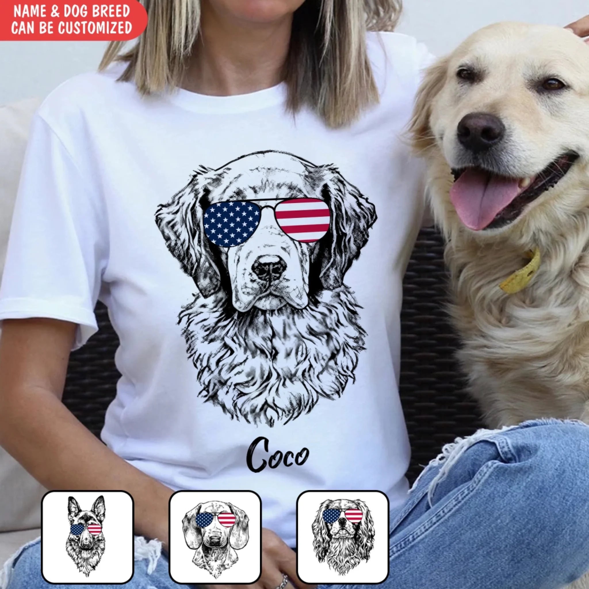 Custom Dog Funny 4th of July - Personalized T-Shirt, Independence Day Gift for Dog Lovers, Dog Owner Gift