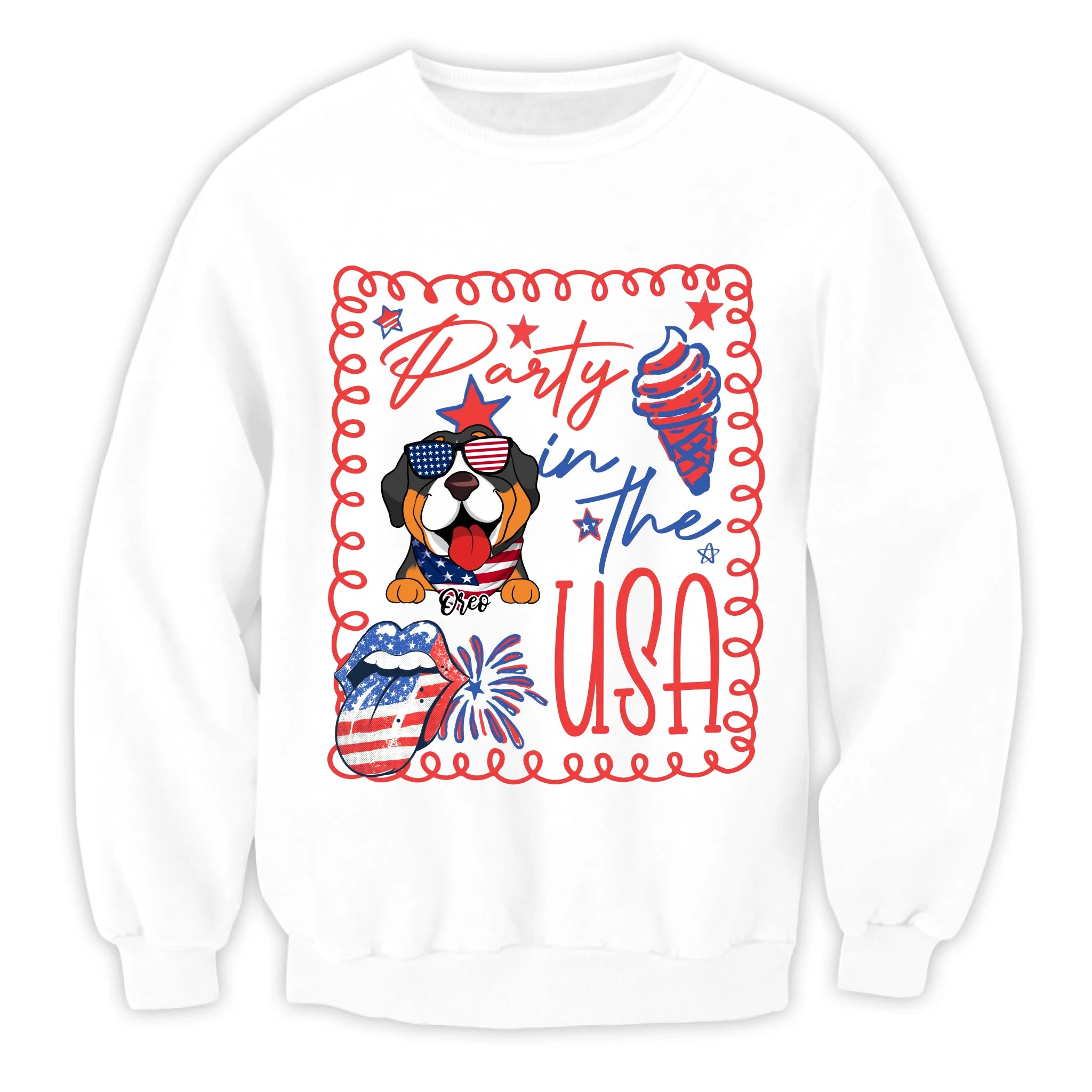 Party In The USA - Personalized T-Shirt, Funny Dog 4th of July Tee, Gift for Dog Lovers