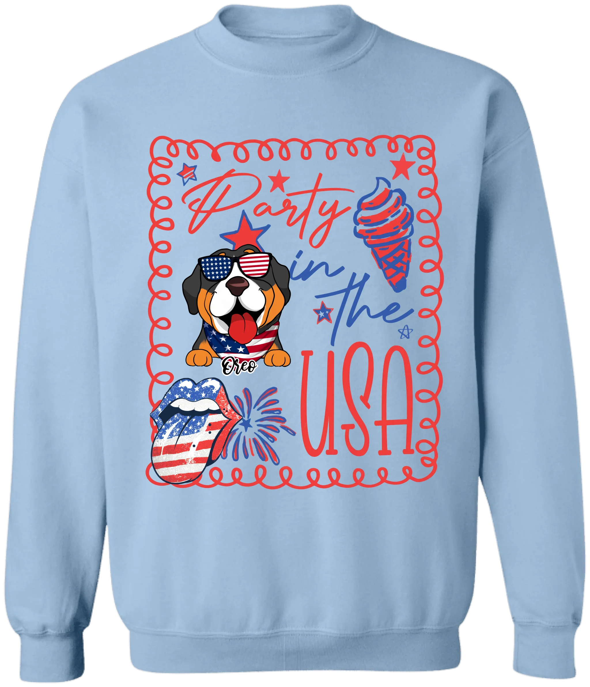 Party In The USA - Personalized T-Shirt, Funny Dog 4th of July Tee, Gift for Dog Lovers