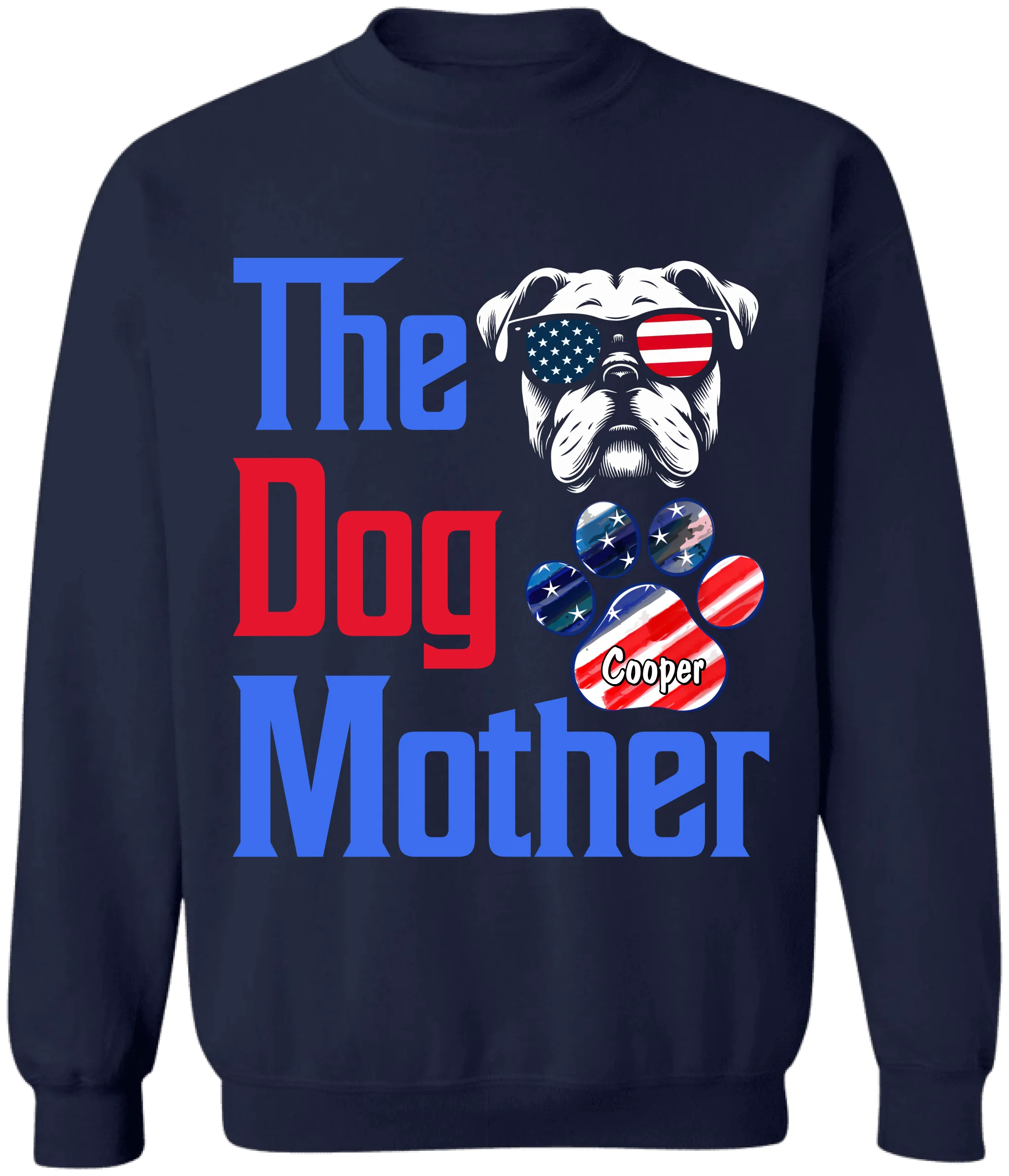 The Dog Mother 4th of July US Flag Star - Personalized T-Shirt, Independence Day Gift for Dog Mom/Dog Dad