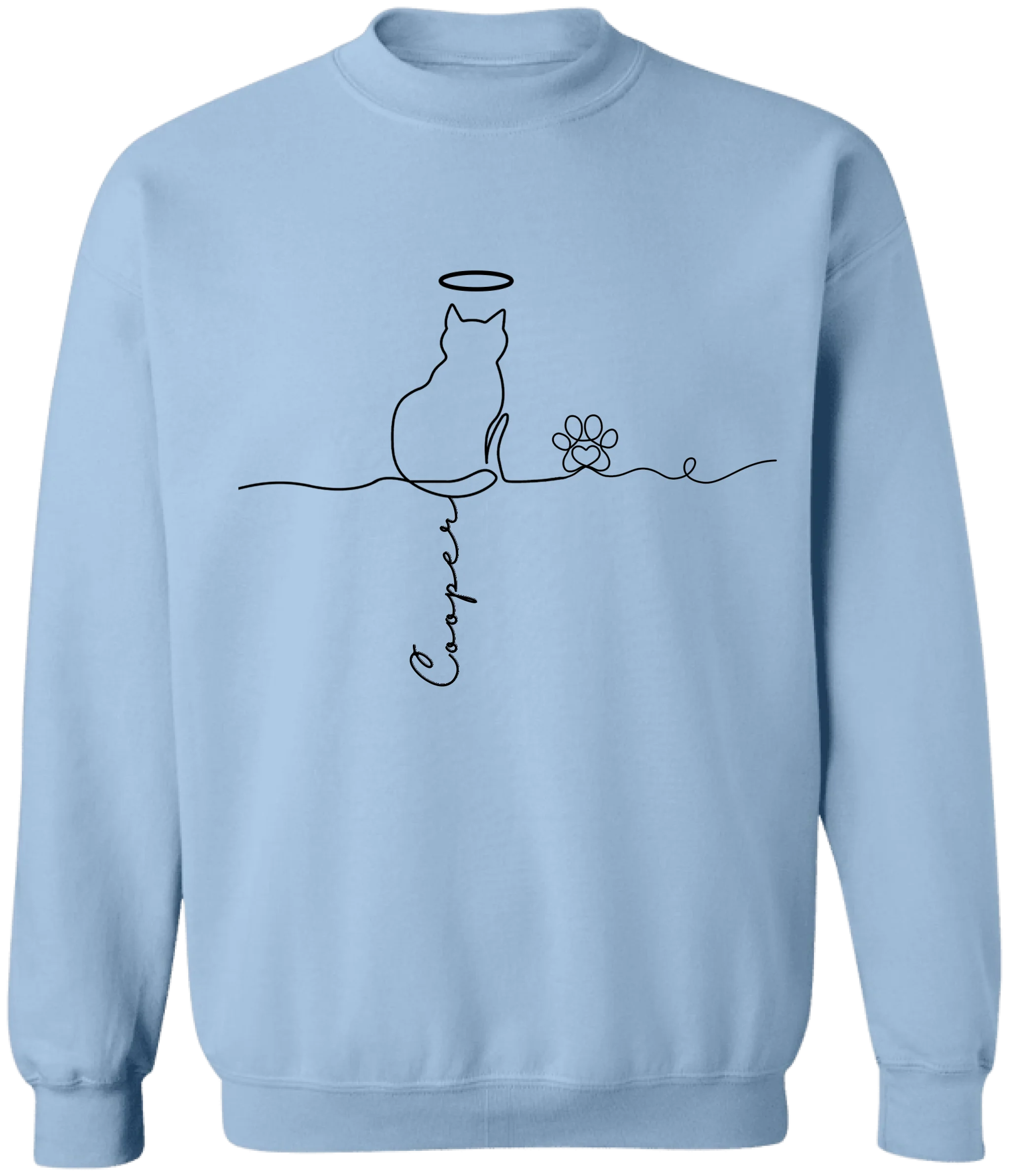 Custom Cat's Name Line Art - Personalized T-Shirt, Gift For Cat Owner, Cat Mom, Cat Dad Shirt