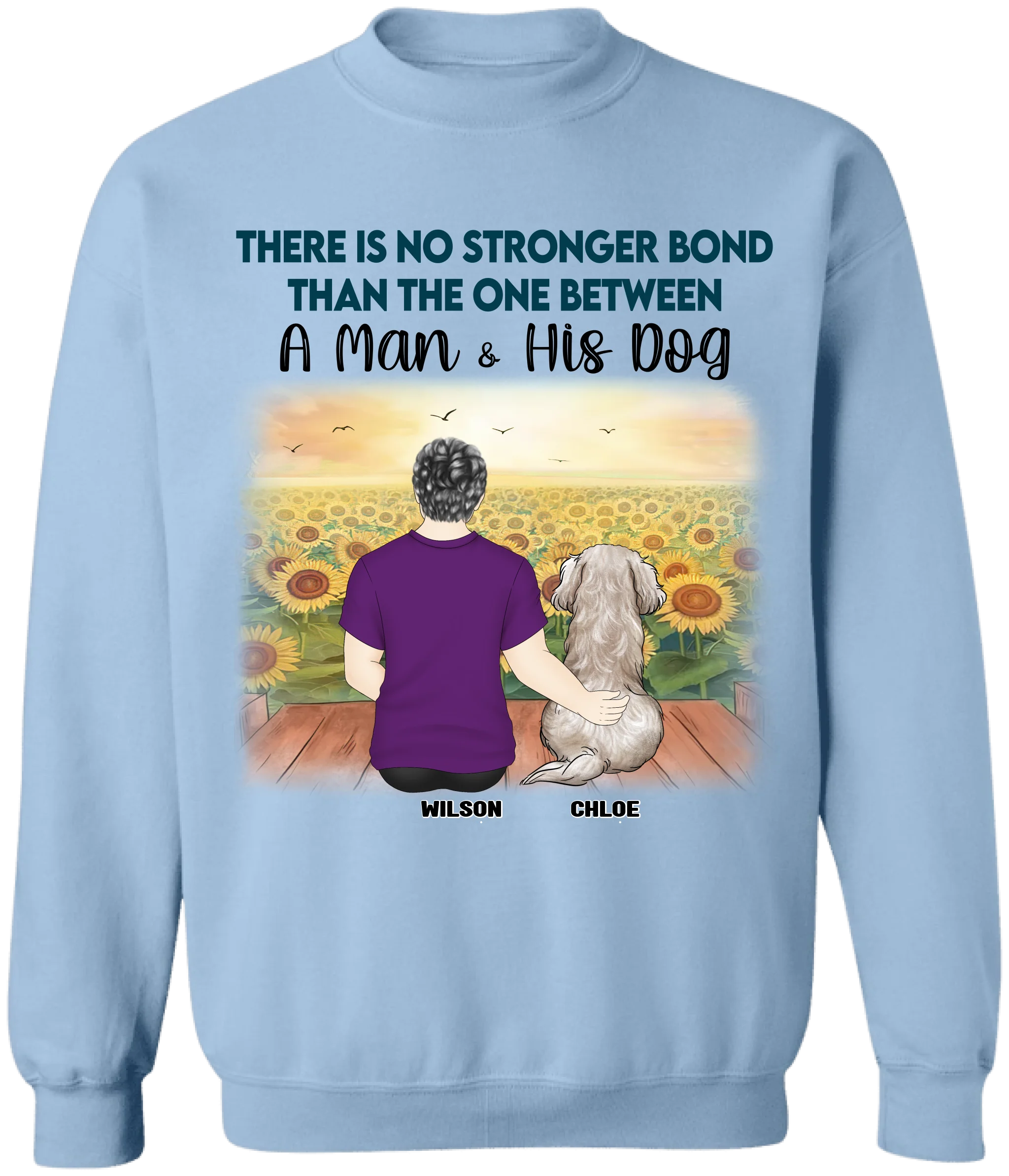 No Stronger Bond Than The One Between A Man & His Dog - Personalized T-Shirt, Gift For Dog Lovers