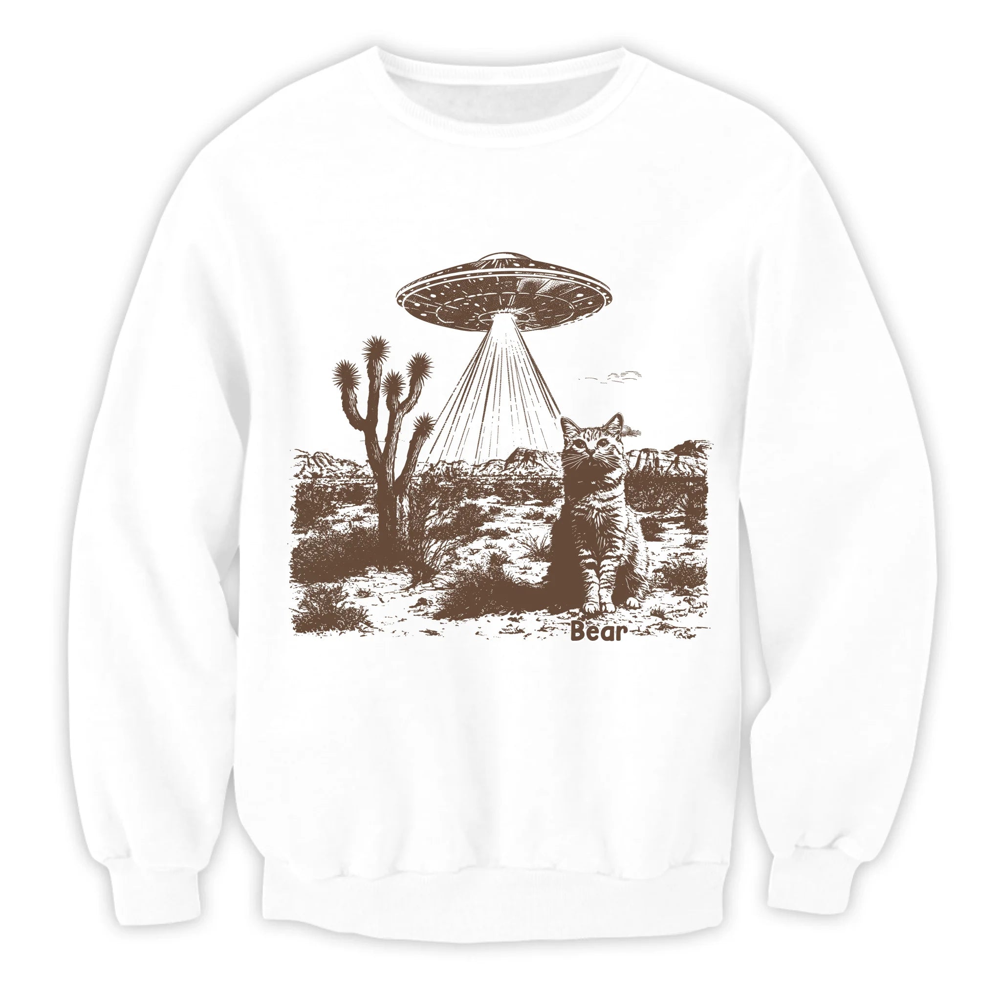 UFO Cowboy Cat - Personalized T-Shirt, Funny Gift For Cat Lovers