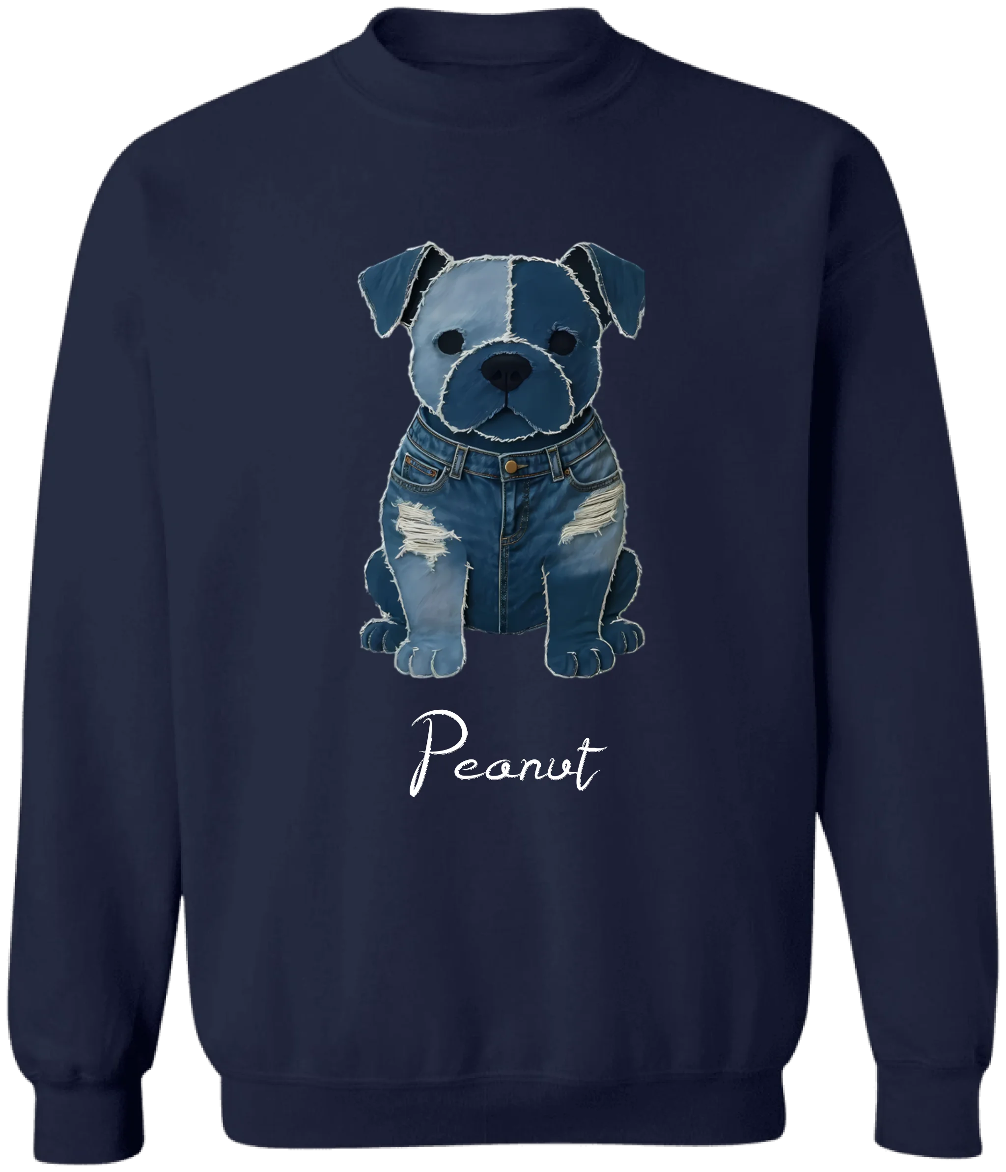Cute Denim Patch Puppy - Personalized T-Shirt, Gift For Dog Lovers