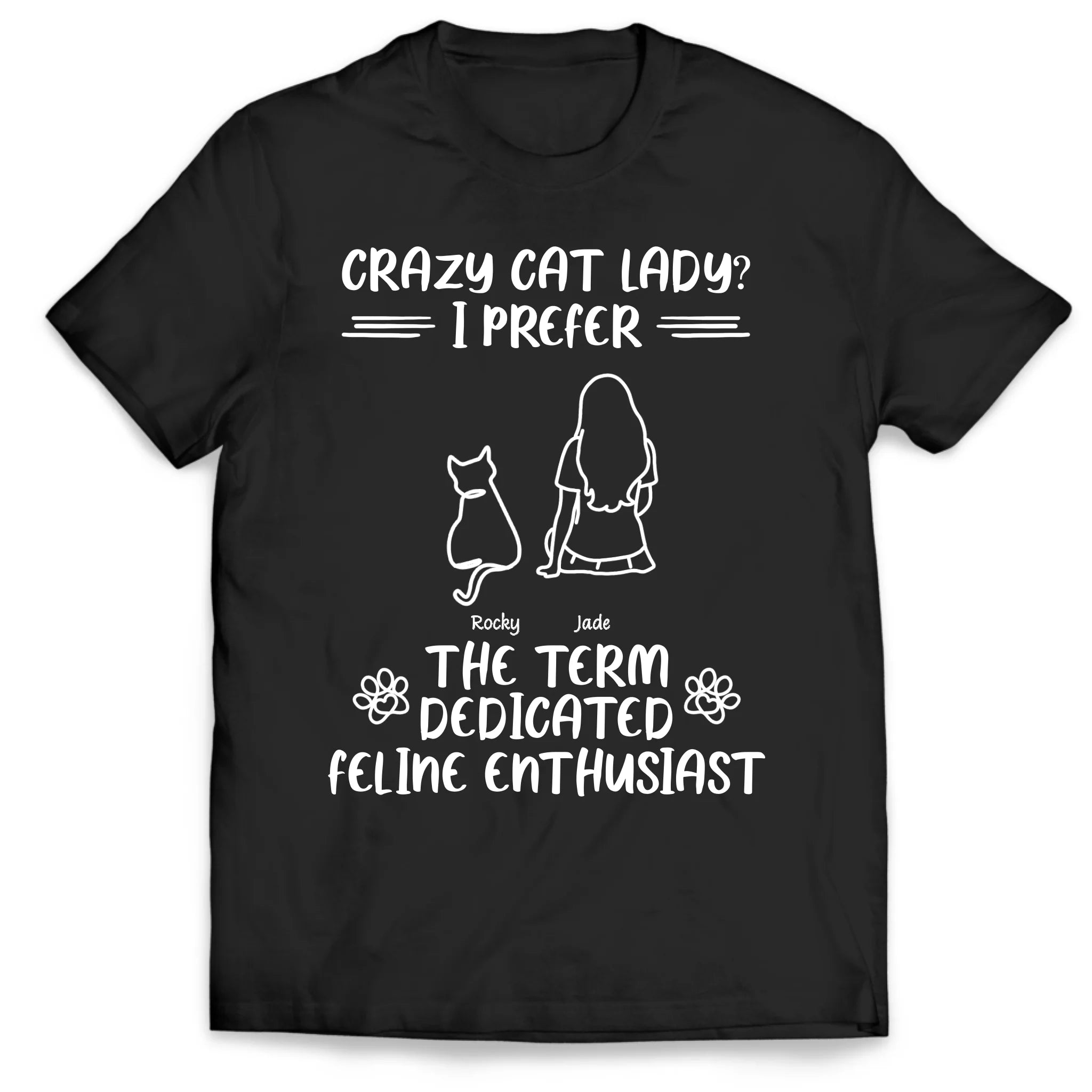 Crazy Cat Lady - Personalized T-Shirt, Gift for Cat Lovers, Cat Mom Gift