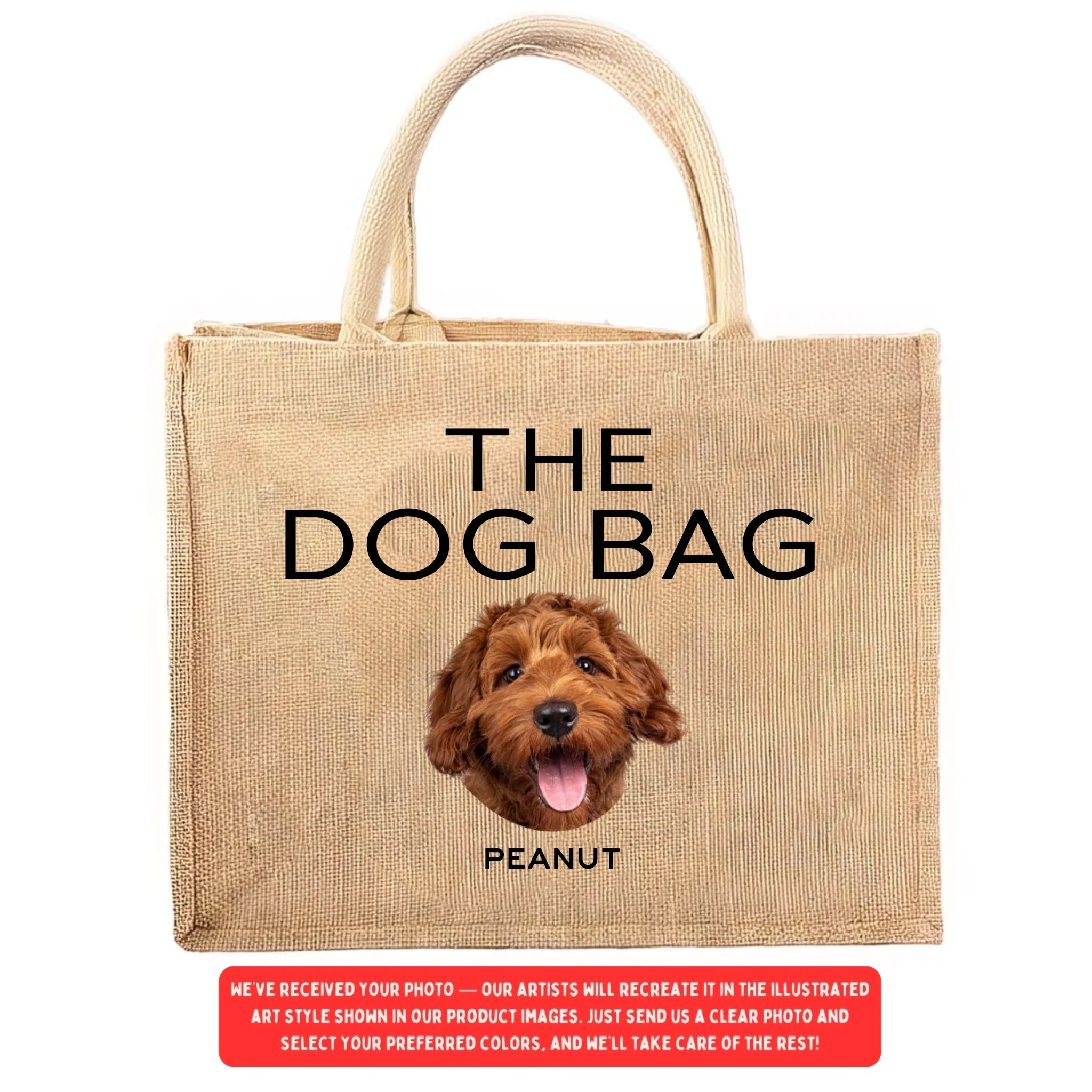 The Dog Bag - Personalized Jute Tote Bag, Gift For Dog Lovers