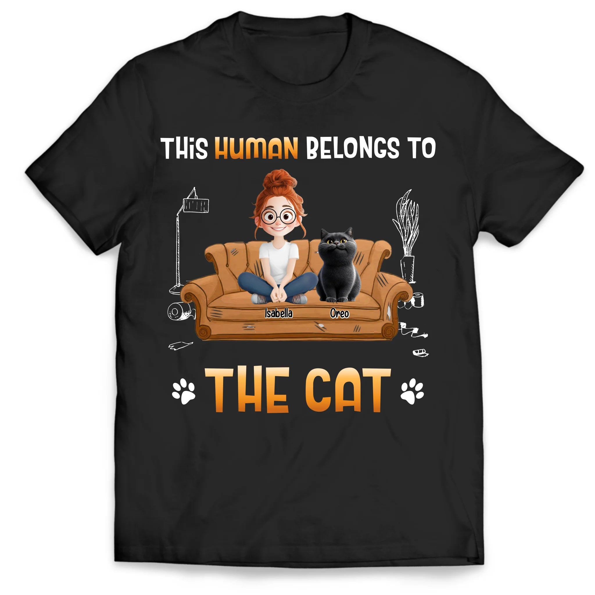This Human Belongs To The Cat - Personalized T-Shirt, Gift For Cat Lovers
