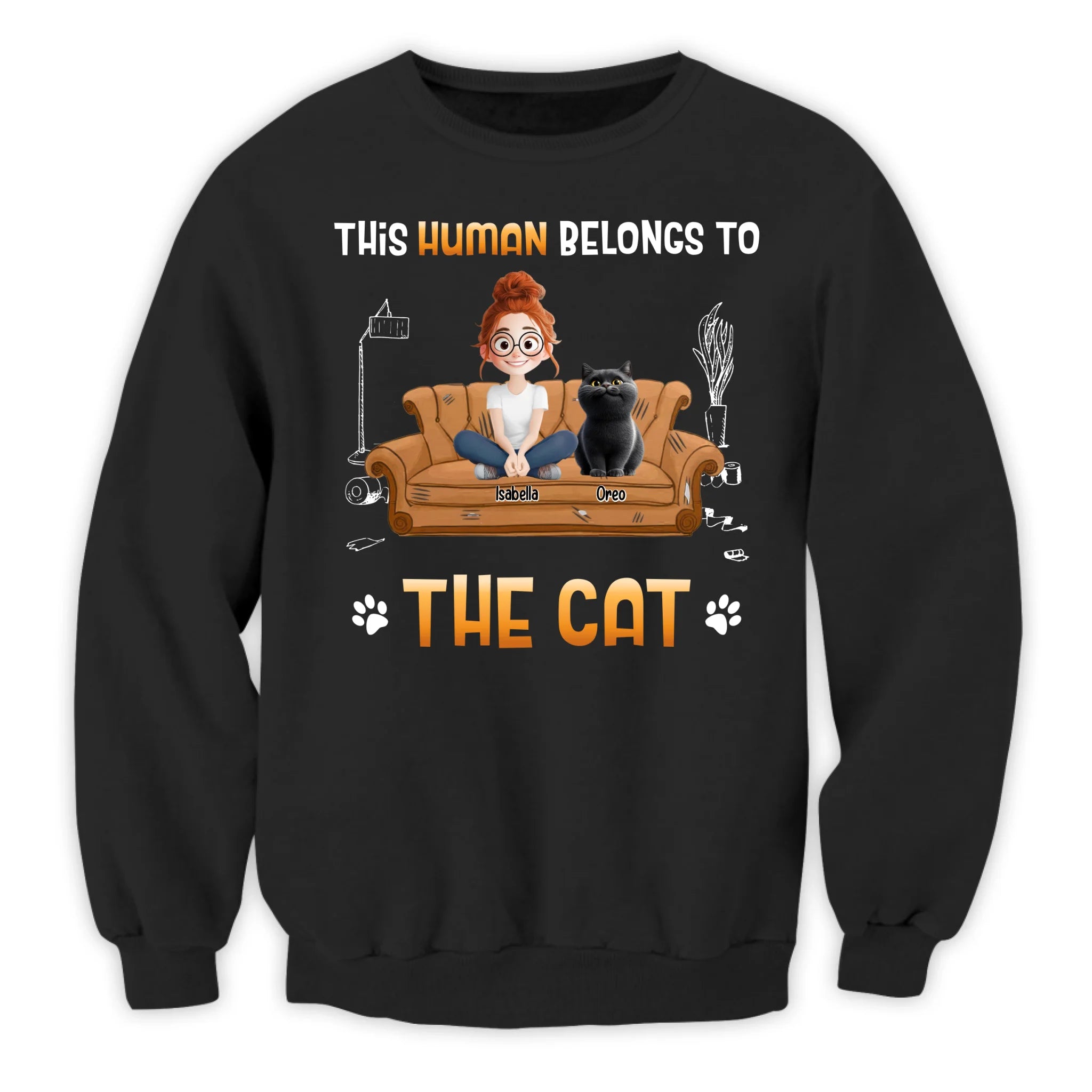 This Human Belongs To The Cat - Personalized T-Shirt, Gift For Cat Lovers