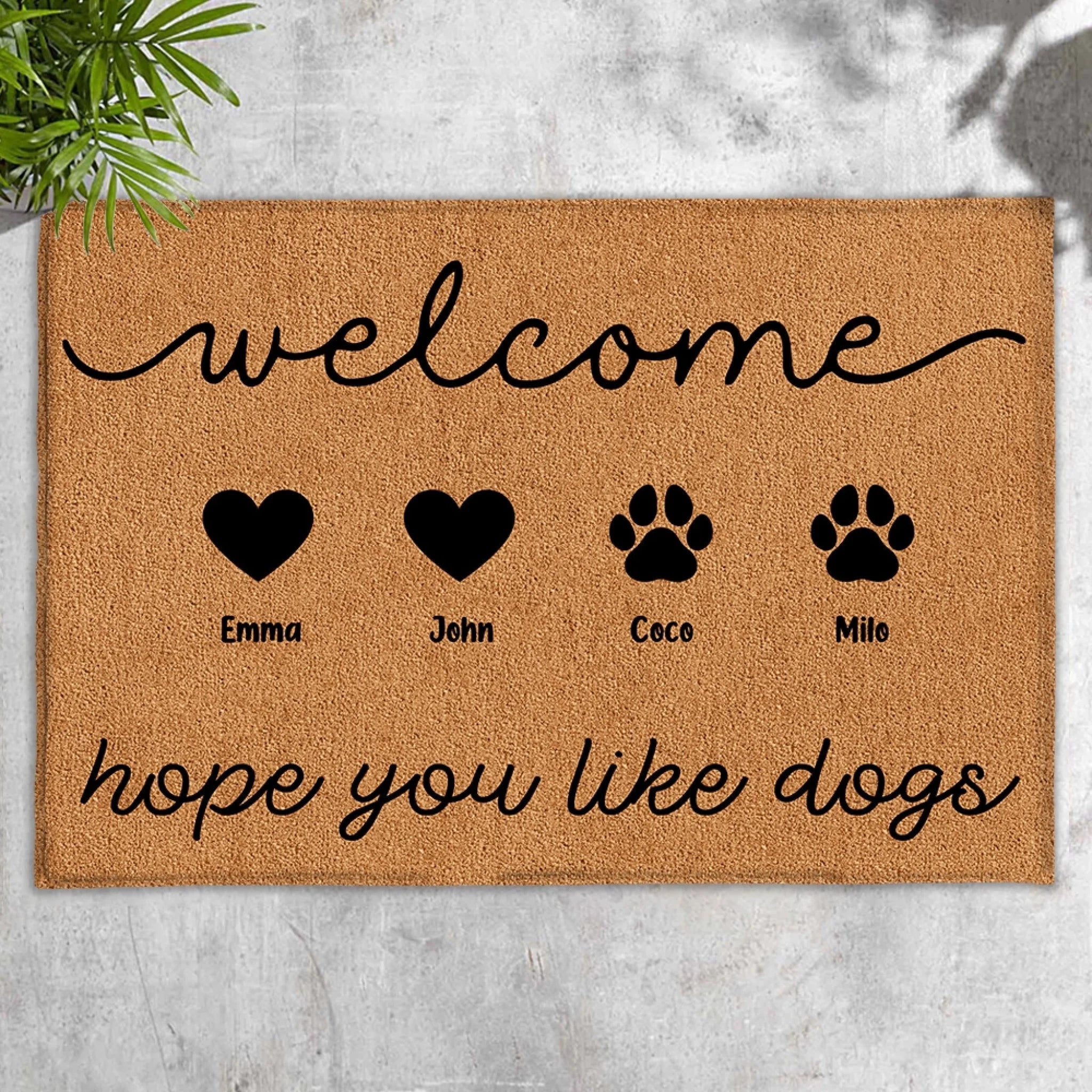 Welcome Hope You Like Dogs- Personalized Doormat, Gift For Dog Lover, Dog Owner House Decor