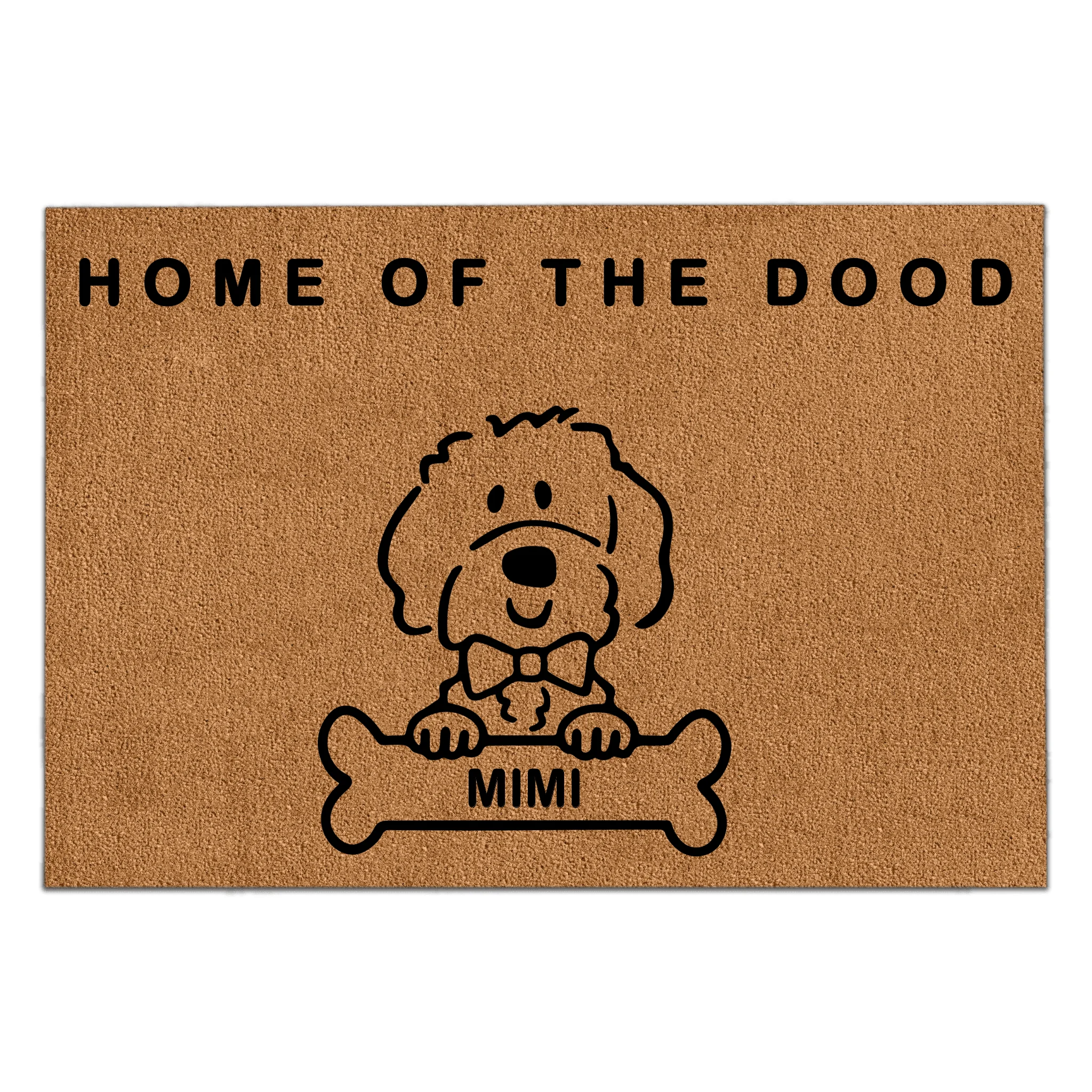 Home Of The Doods - Personalized Doormat, Gift For Dog Lover, Doodle Doormat