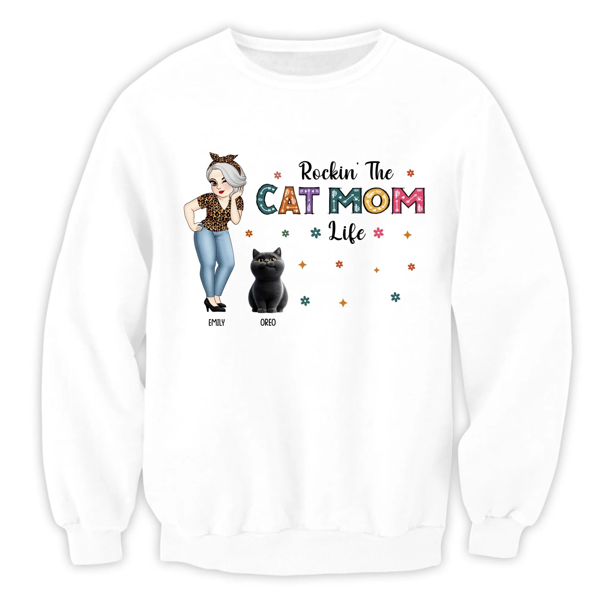 Rockin' The Cat Mom Life - Personalized T-Shirt, Gift For Cat Mom