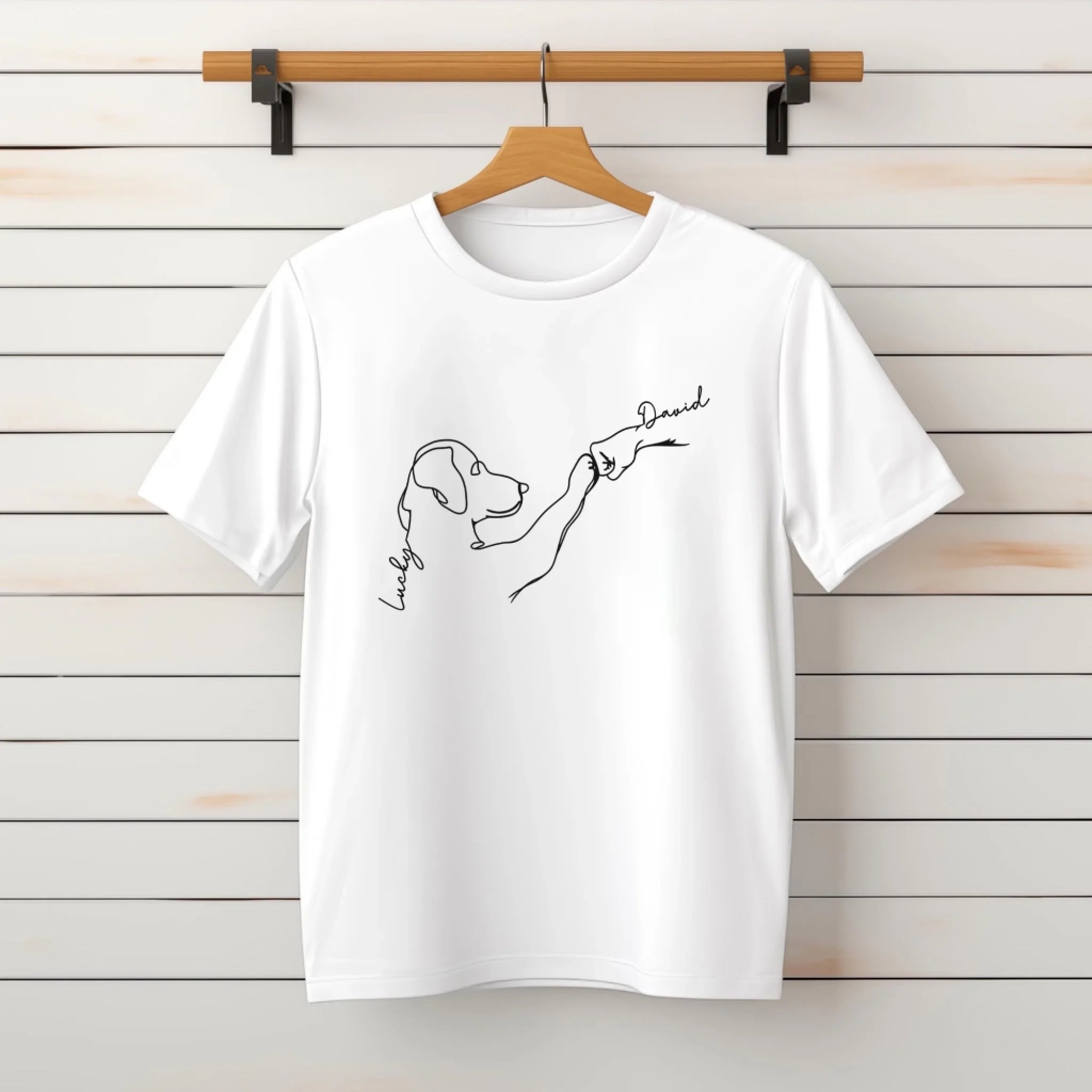 Dog Fist Bump One Line Art mk 4