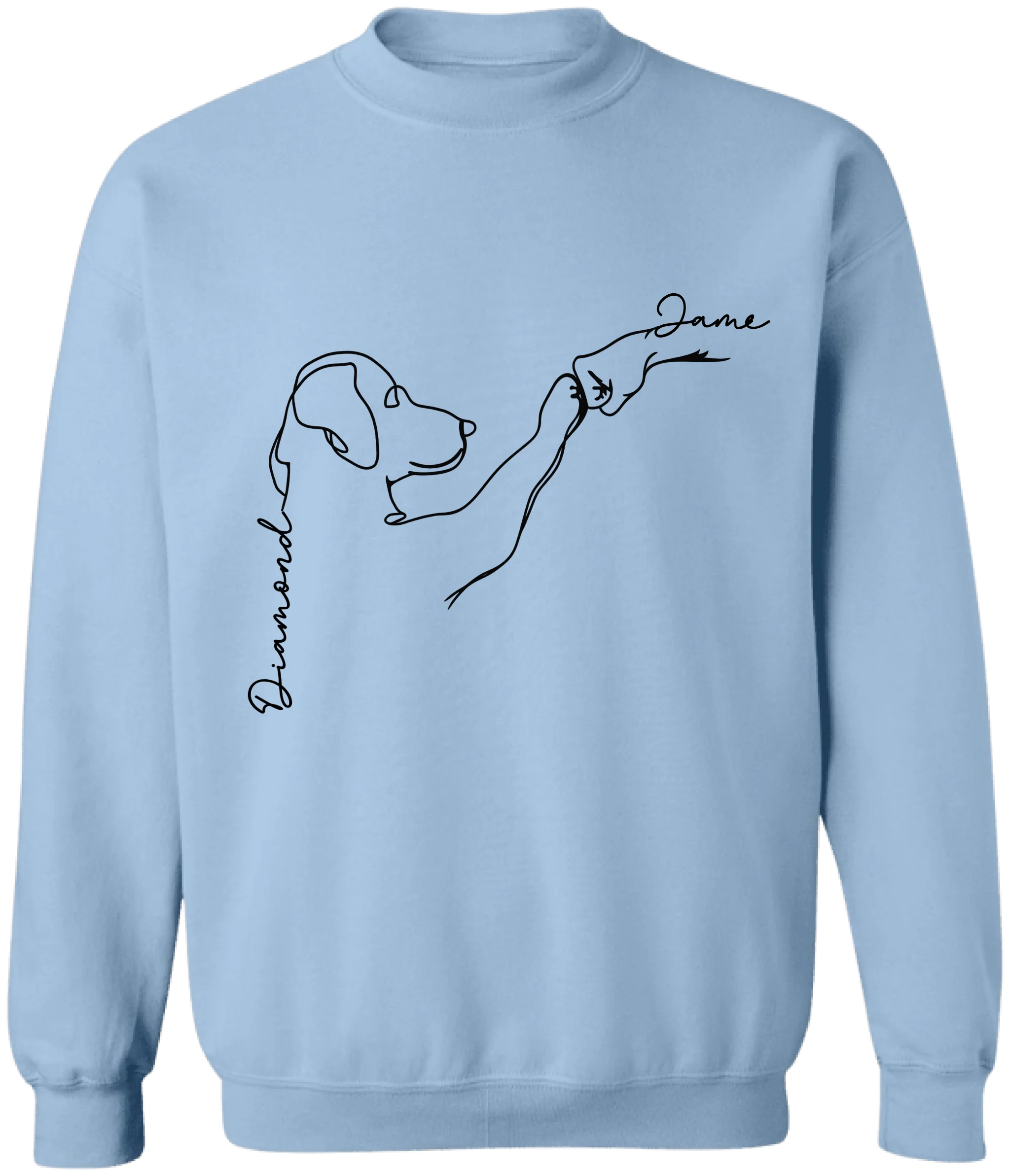 Dog Fist Bump One Line Art - Personalized T-Shirt, Gift for Dog Dad/Dog Mom, Dog Lover's Gift