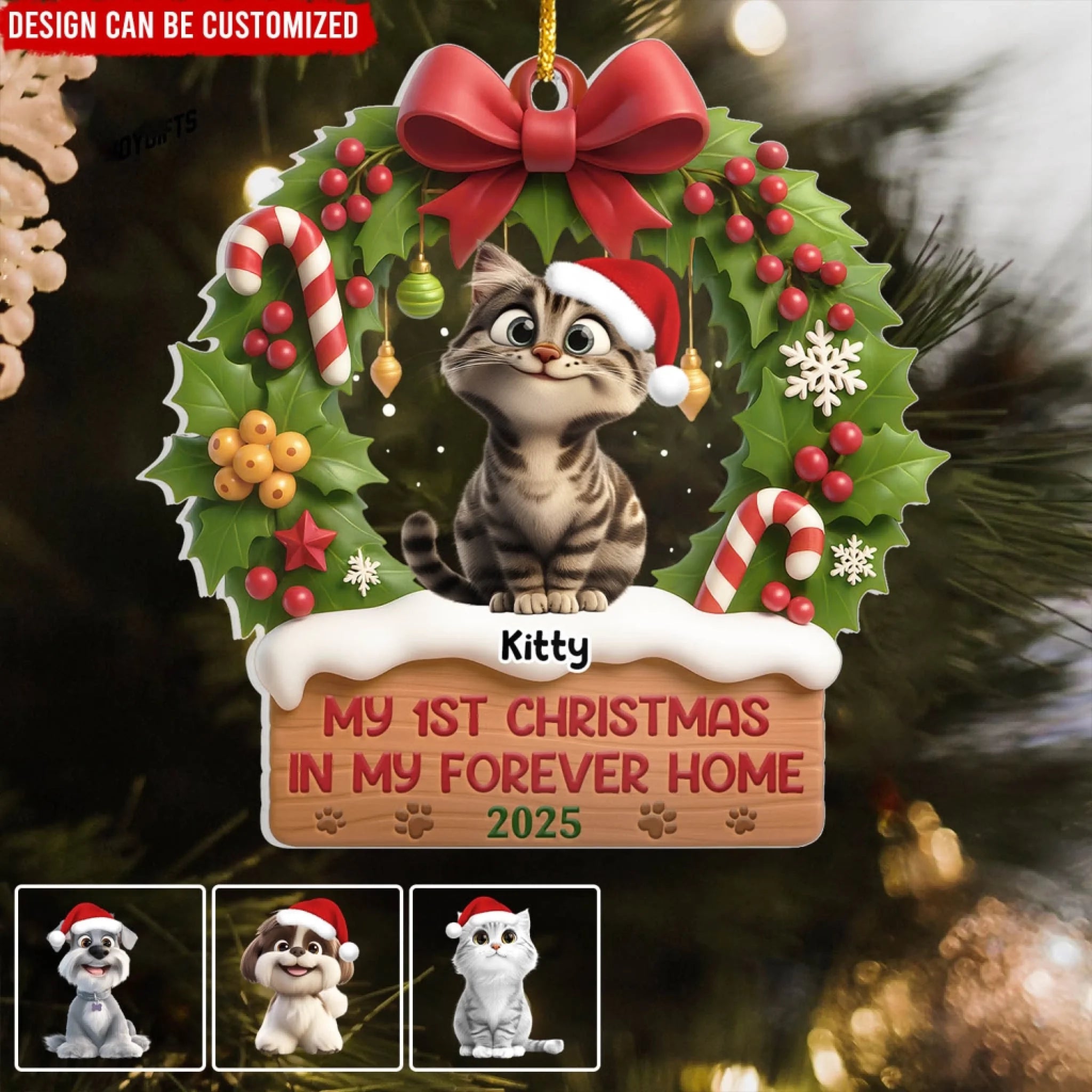 My 1st Christmas In My Forever Home - Personalized Acrylic Ornament, Christmas Gift For Pet Lover