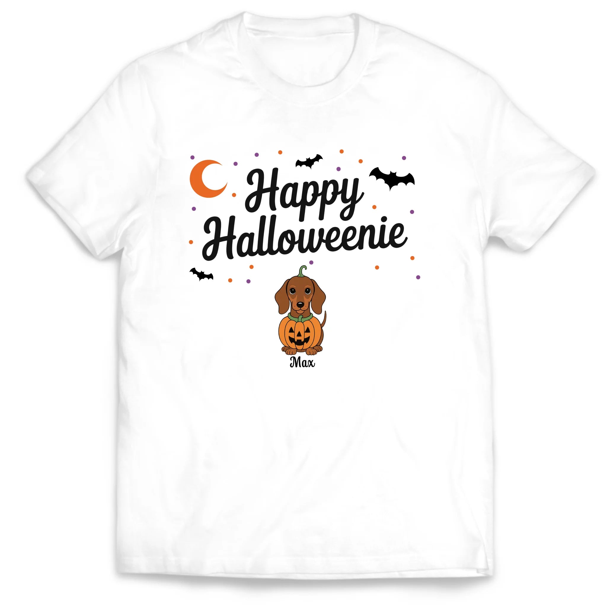 Happy Halloweenie - Personalized T-Shirt, Gift For Dachshund Dog, Halloween Gift