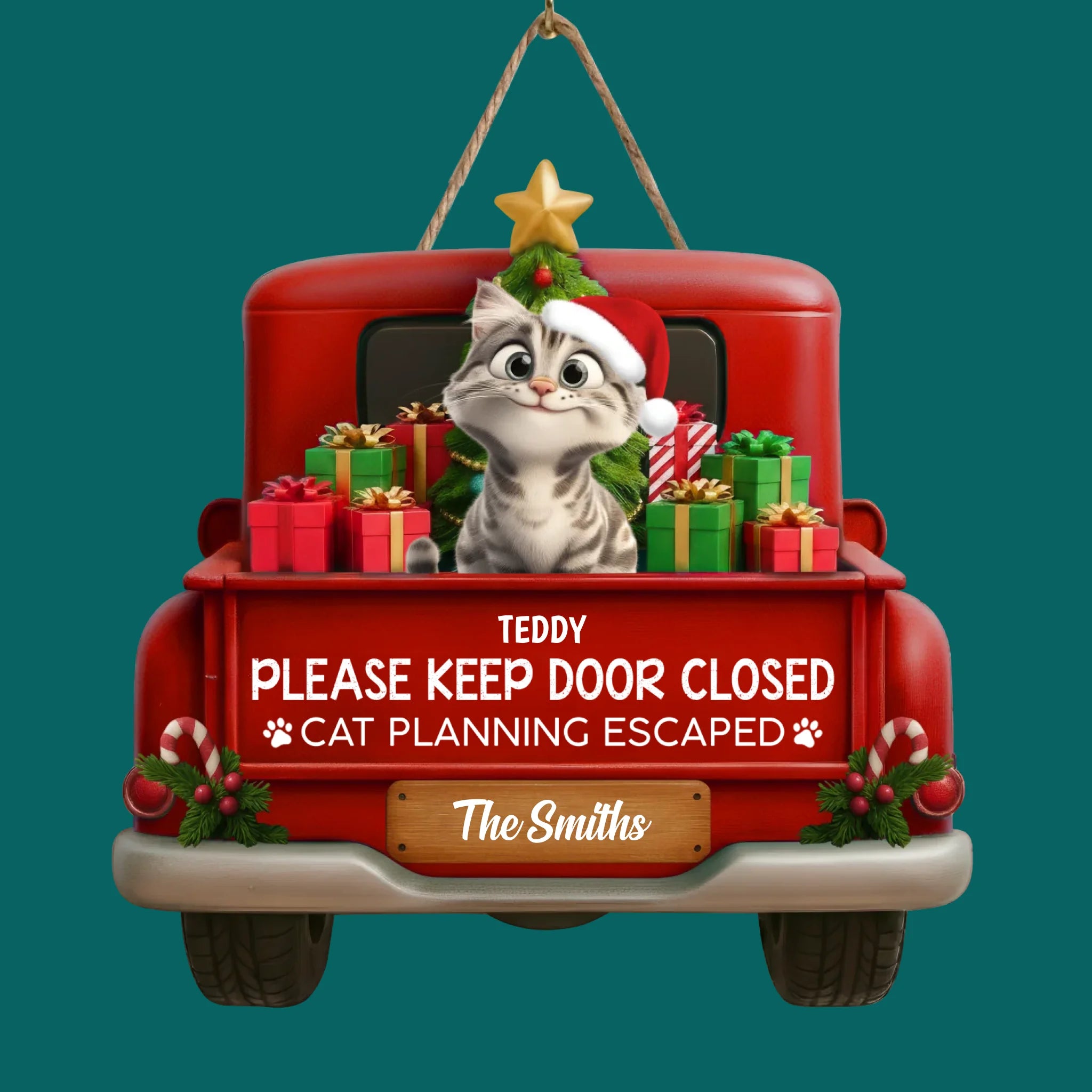 Please Keep Door Closed Cats Planning Escape - Personalized 1 Layer Wooden Sign, Christmas Decor For Cat Lover
