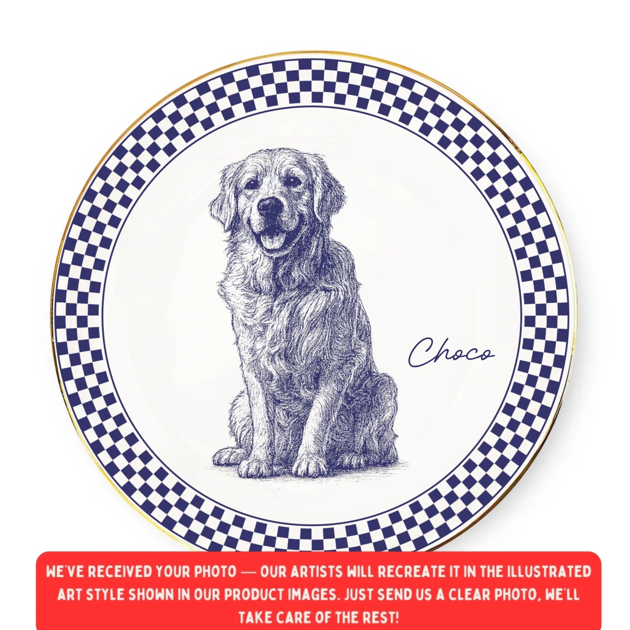 Dog Portrait From Photo - Personalized Jewelry Dish, Gift For Dog Lovers