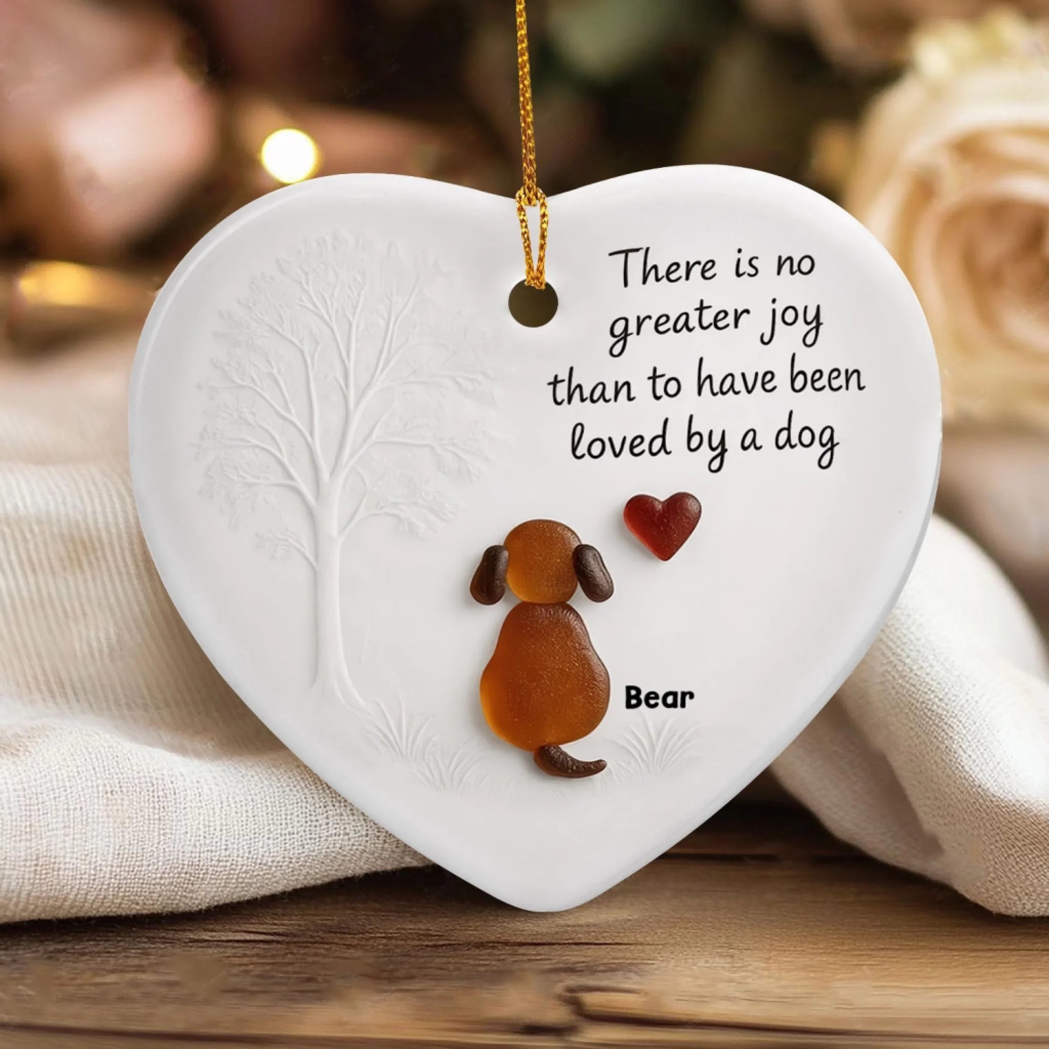 There Is No Greater Joy Than To Have Been Loved By A Dog - Personalized Ceramic Ornament, Sea Glass Dog Ornament