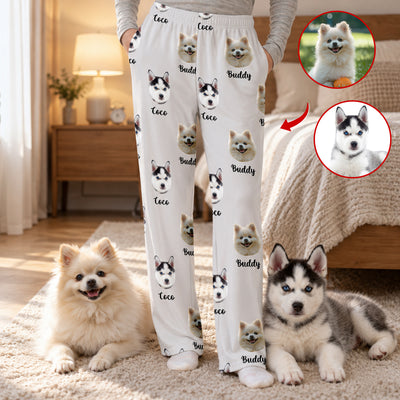 Our Little Family - Personalized Pajama Pants, Custom Photo Couple & Dog Pajama Pants, Gift For Pet Lovers