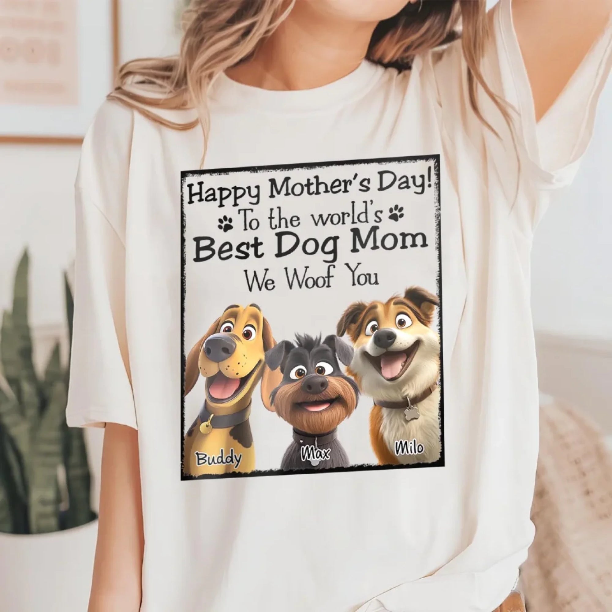 Happy Mother's Day To The Best Dog Mom - Personalized T-Shirt, Gift For Dog Lovers