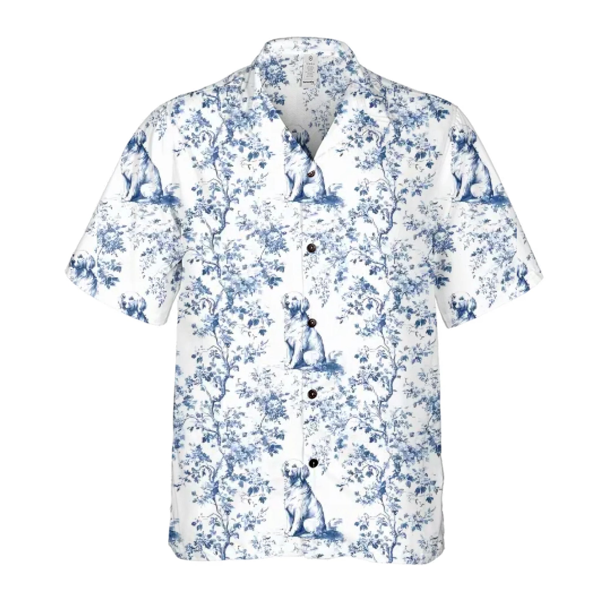 Toile De Jouy Pattern With Dog Breed - Personalized Hawaiian Shirt, Gift For Dog Lover