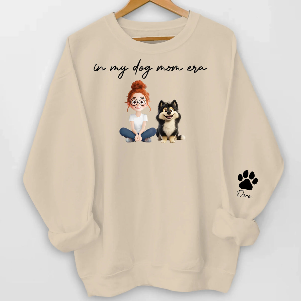 In My Dog Mom Era - Personalized Sleeve Print Sweatshirt, Gift For Dog Mom, Dog Mama, Dog Lovers Gift