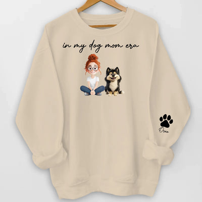In My Dog Mom Era - Personalized Sleeve Print Sweatshirt, Gift For Dog Mom, Dog Mama, Dog Lovers Gift
