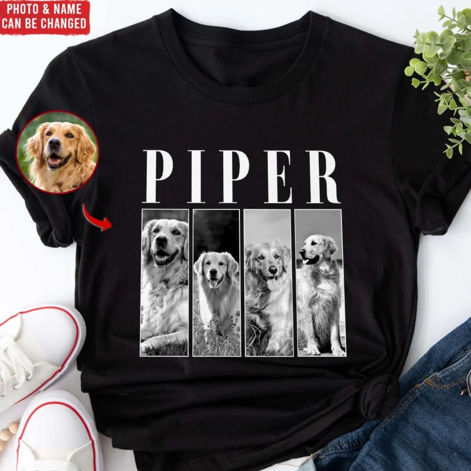 Custom Pets Photo - Personalized T-Shirt, Gift For Dog Mom, Dog Dad